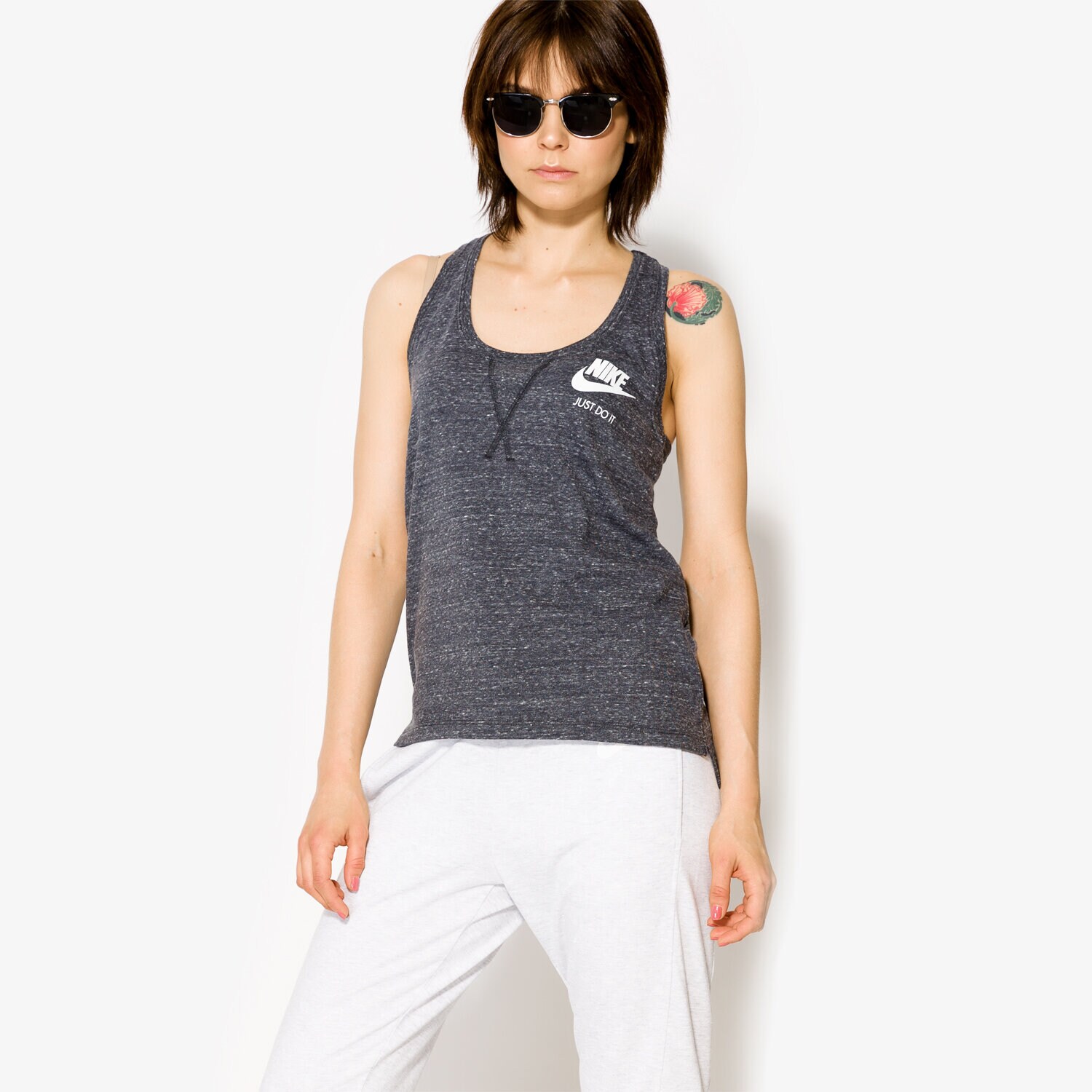 dámský top NIKE TOP W NSW GYM VNTG 883735060 ŠEDÁ