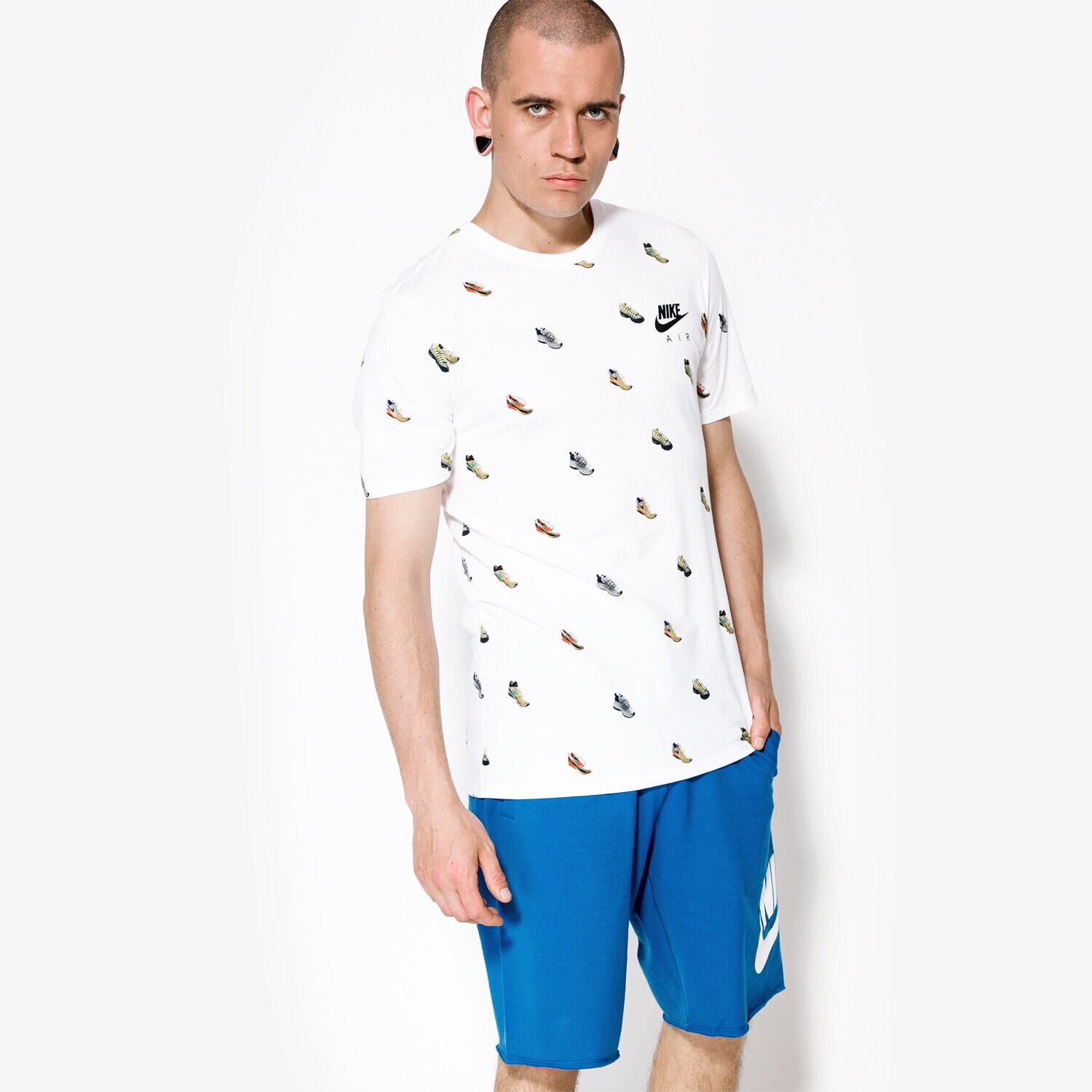pánské tričko NIKE TRIČKO SS TEE AIRMAX AOP 847578100 BÍLÁ