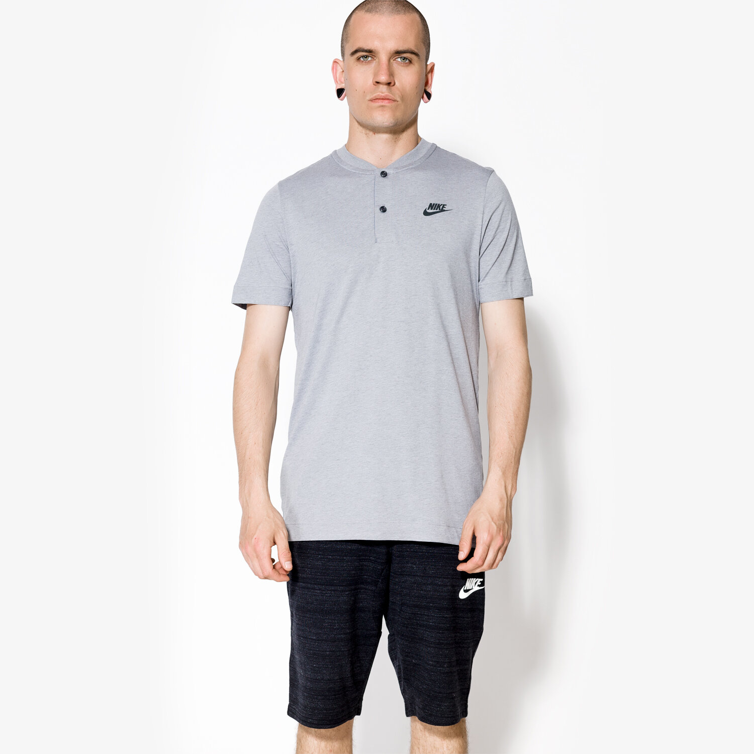 pánské polo tričko NIKE TRIČKO KNT SU 834358005 ŠEDÁ