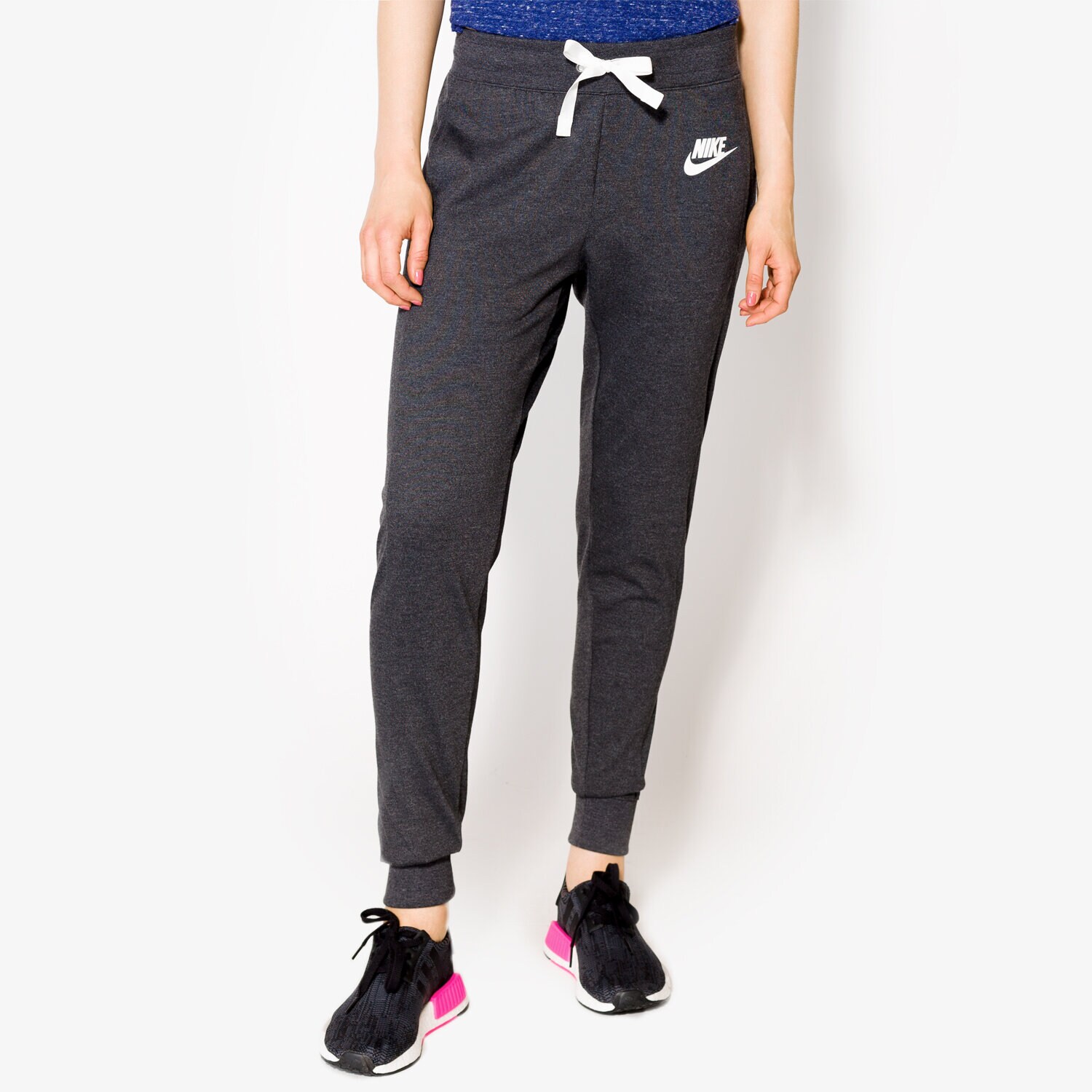 dámské kalhoty NIKE KALHOTY  W NSW GYM CLC PANT 854957032 ŠEDÁ