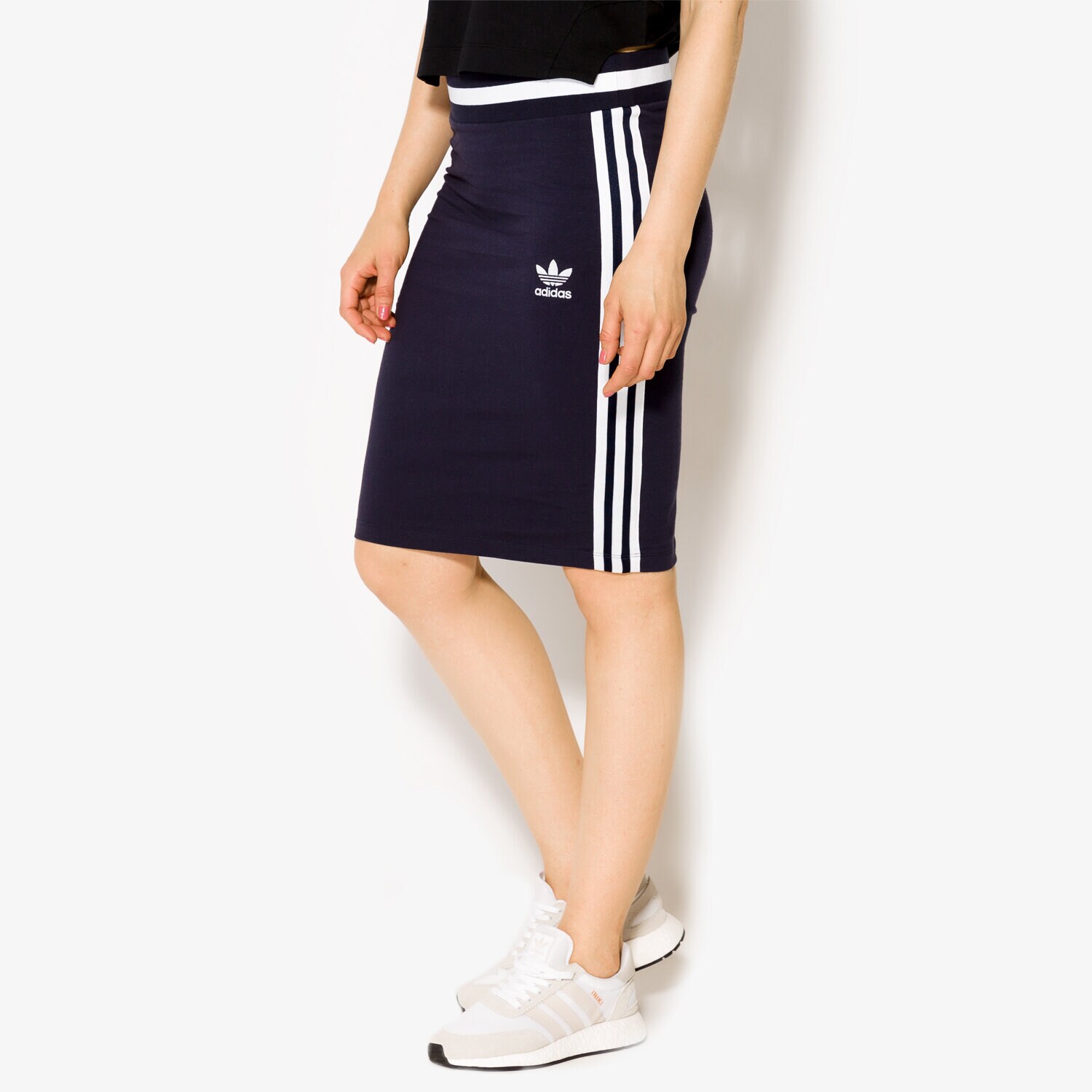dámská sukně ADIDAS SUKNĚ 3 S MIDI BJ8370 TMAVOMODRÁ