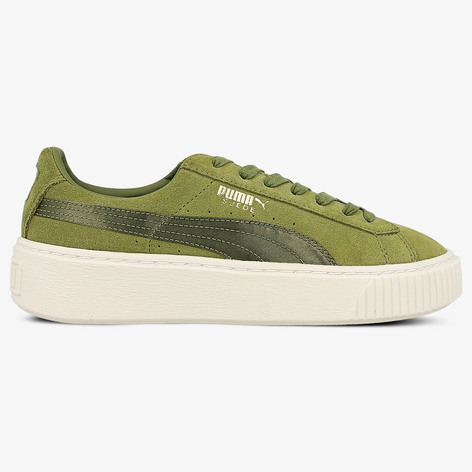dámské tenisky PUMA SUEDE PLATFORM SATIN 36582804 ZELENÁ