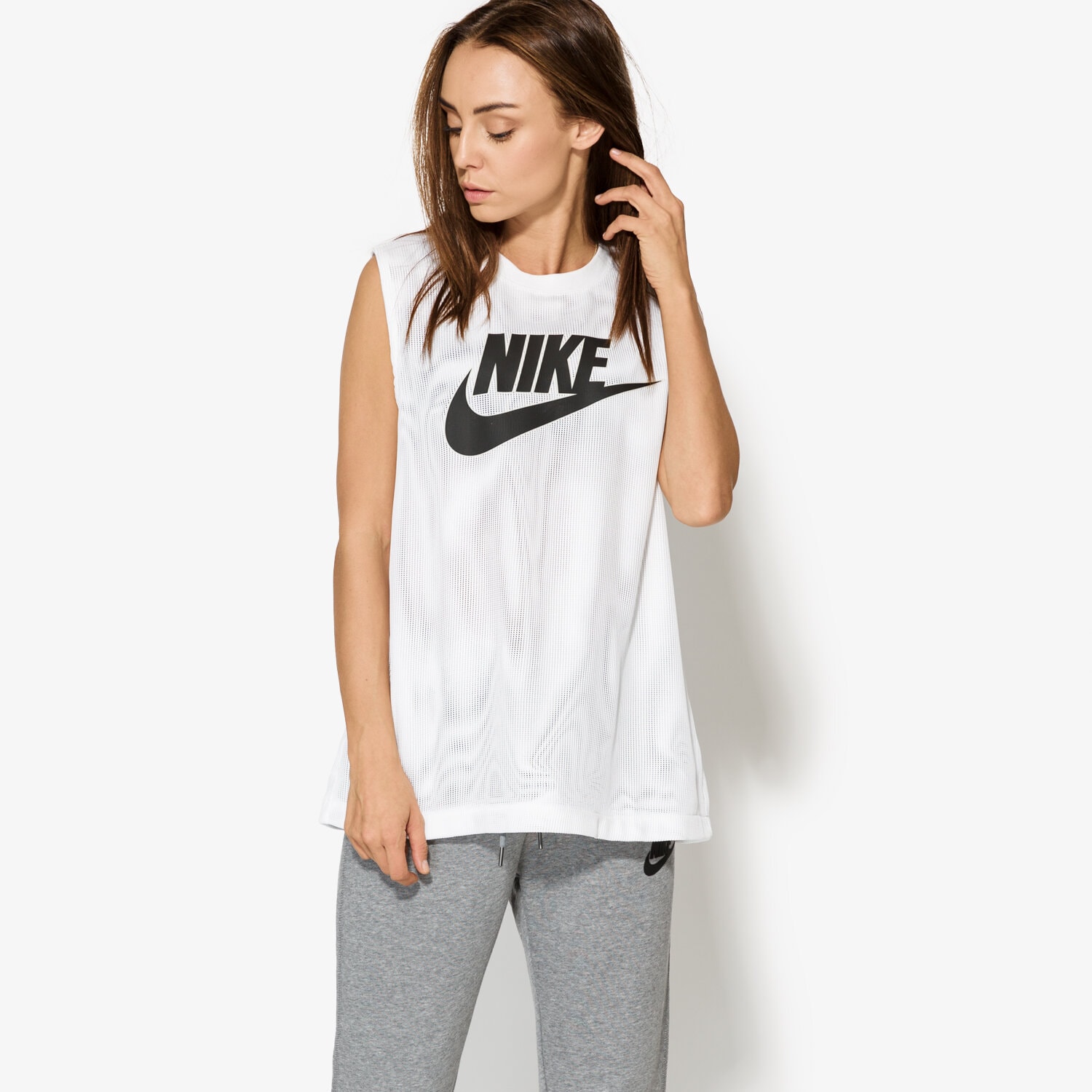 dámský top NIKE TOP W NSW TOP MESH 868255100 BÍLÁ