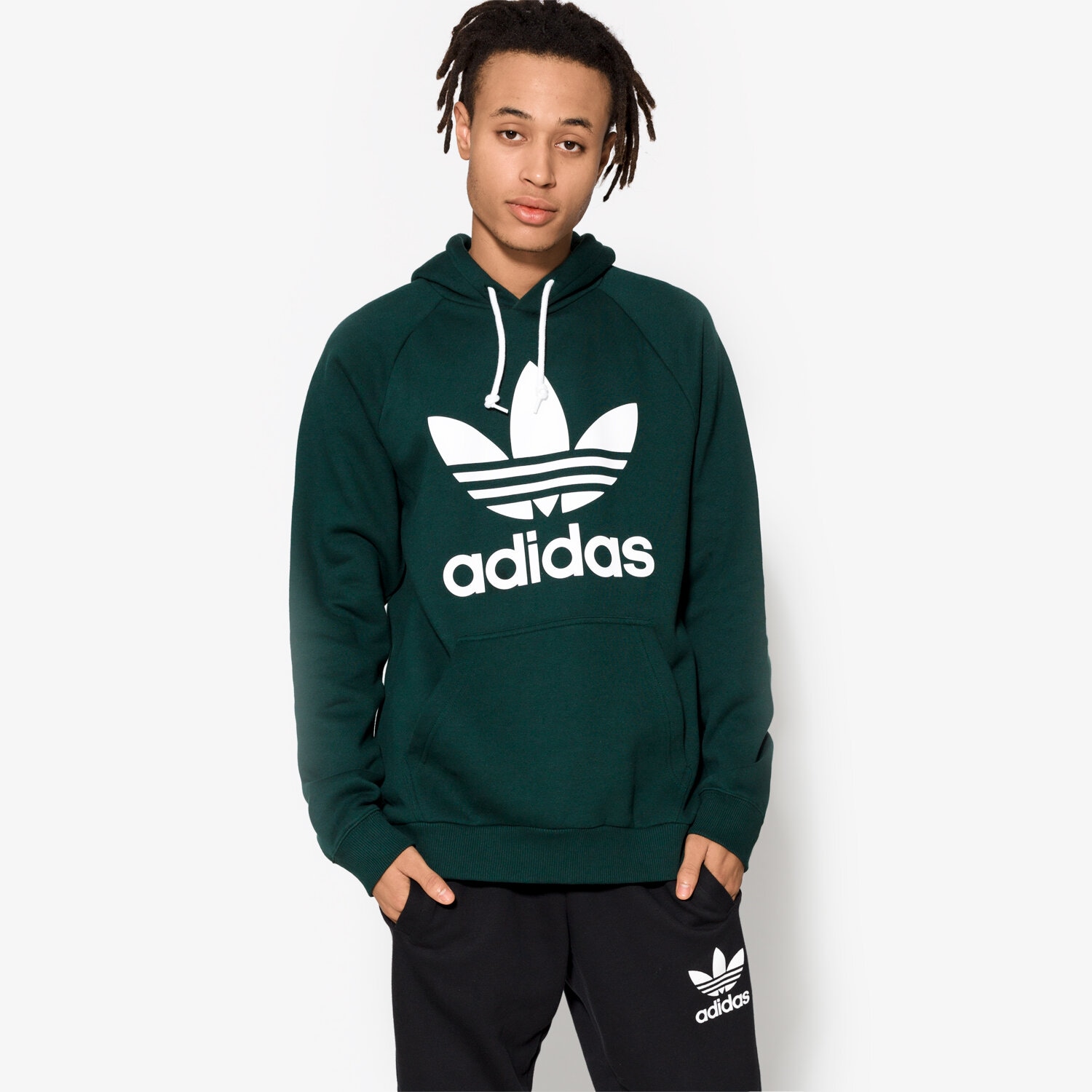 pánská mikina ADIDAS MIKINA TREFOIL HOODY BR4183 ZELENÁ