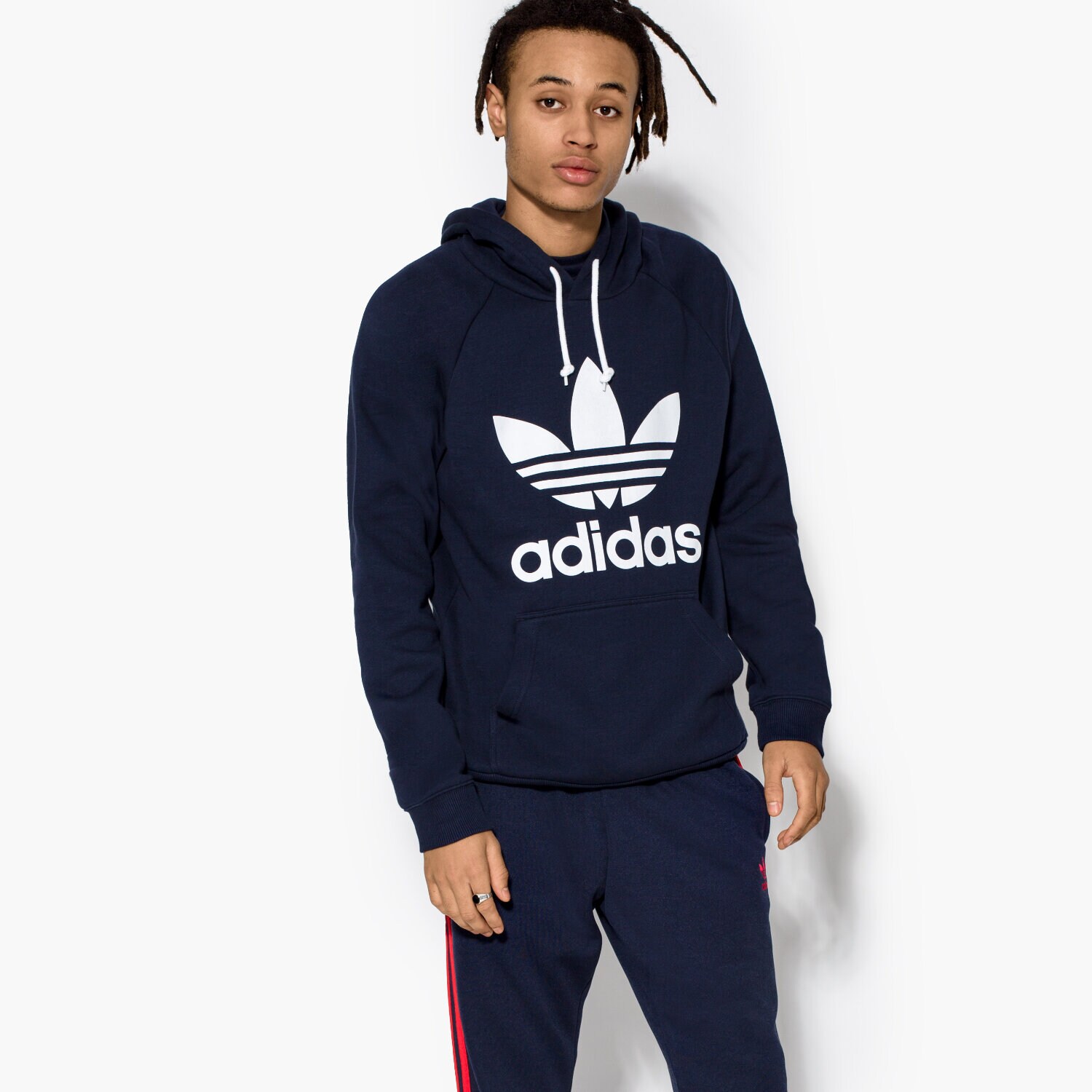 pánská mikina ADIDAS MIKINA TREFOIL HOODY BR4849 TMAVOMODRÁ