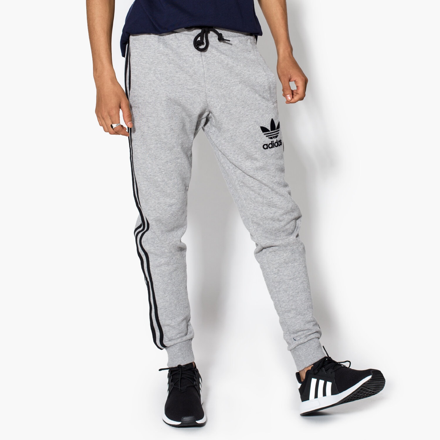 pánské kalhoty ADIDAS KALHOTY  3STRIPED PANT BR2159 ŠEDÁ