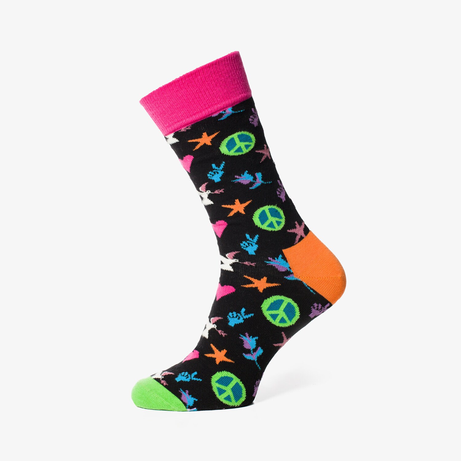 dámské ponožky HAPPY SOCKS PONOŽKY PEACE & LOVE SOCKS PAL019000 VÍCEBAREVNÁ