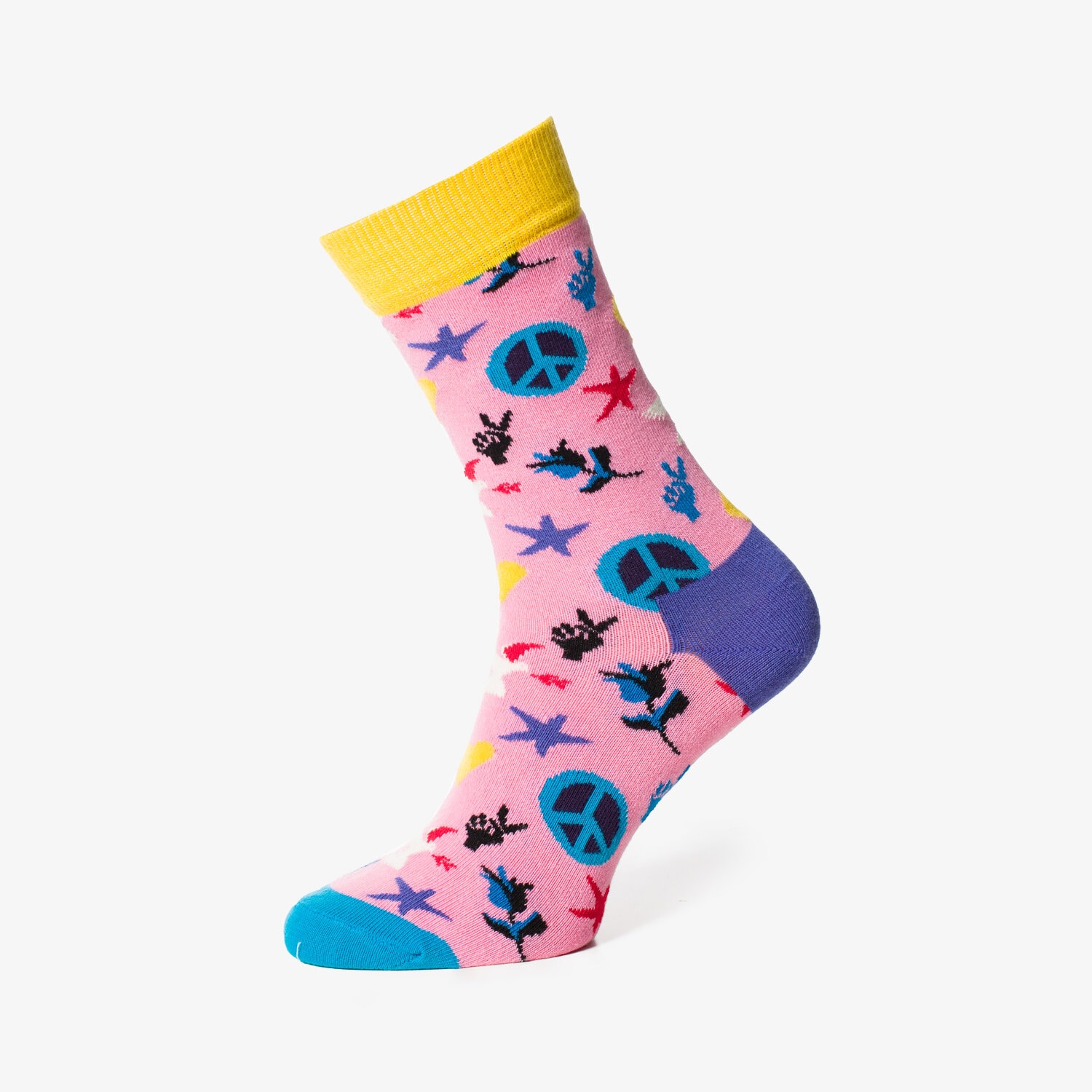 dámské ponožky HAPPY SOCKS PONOŽKY PEACE & LOVE SOCKS PAL013000 VÍCEBAREVNÁ