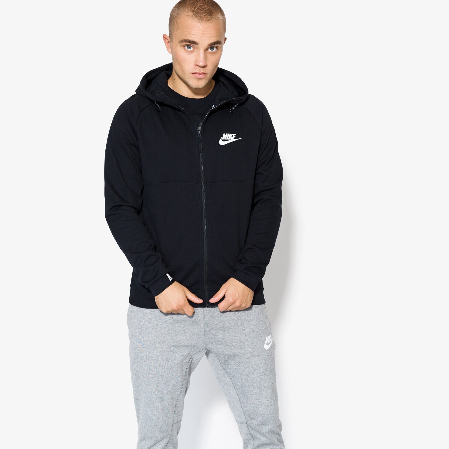 pánská mikina NIKE MIKINA AV15 HOODIE FZ FLC 861742010 ČERNÁ