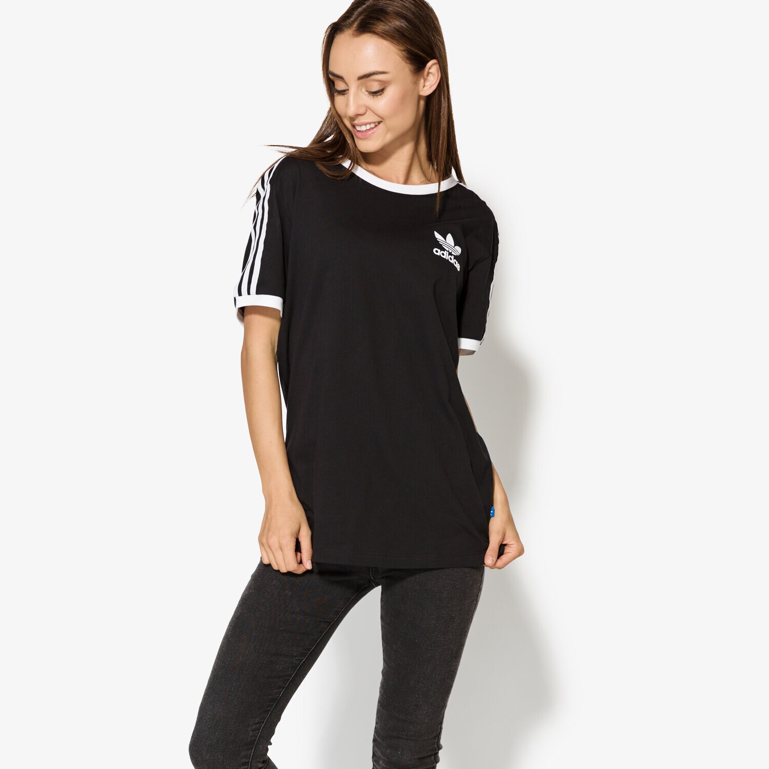 dámské tričko ADIDAS TRIČKO SS 3STRIPES TEE AY4619 ČERNÁ