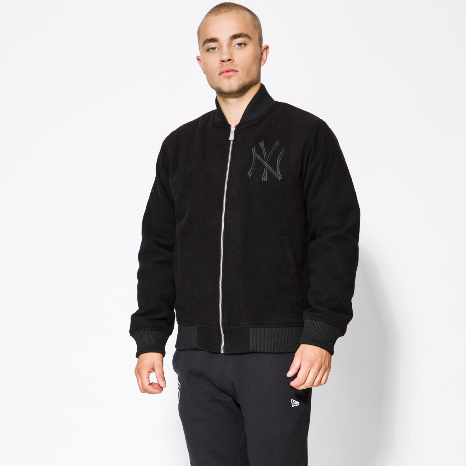 Přechodná bunda pánská (podzimní, jarní) NEW ERA BUNDA TEAM MELTON NY YANKEES BLK 11459444 ČERNÁ
