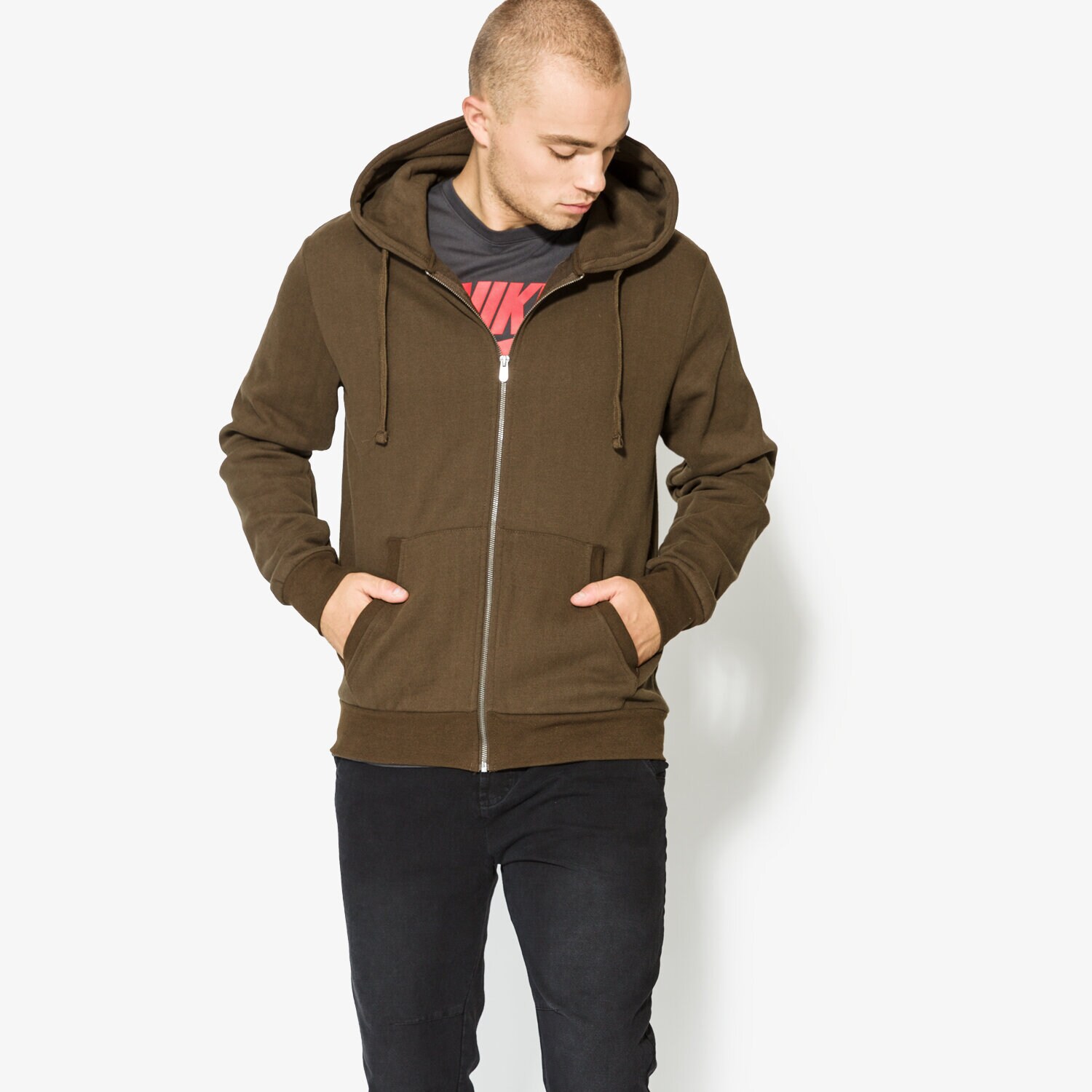 pánská mikina CONFRONT MIKINA ISAAC CF37BLM23003 KHAKI