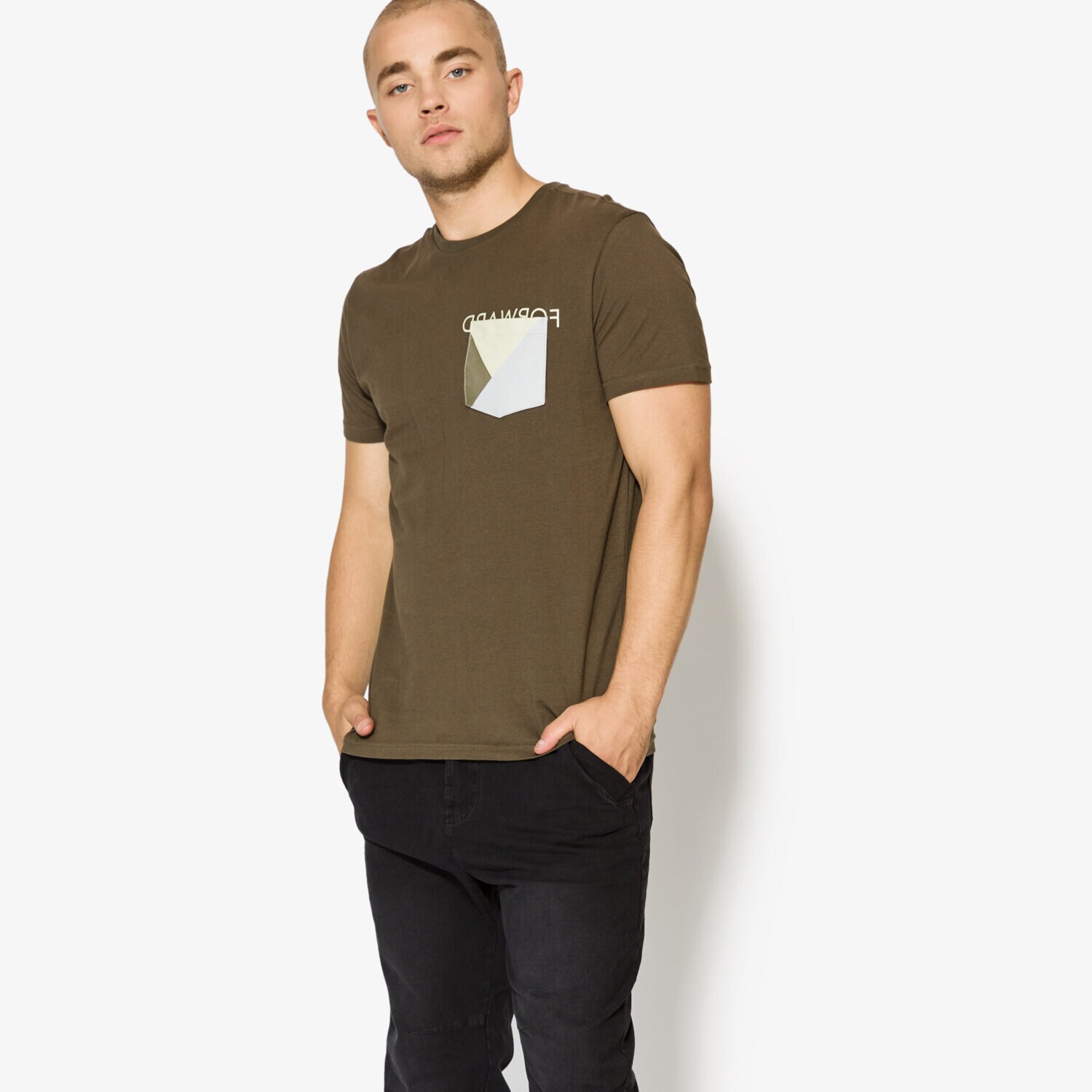 pánské tričko CONFRONT TRIČKO SS DUKE CF37TSM03001 KHAKI