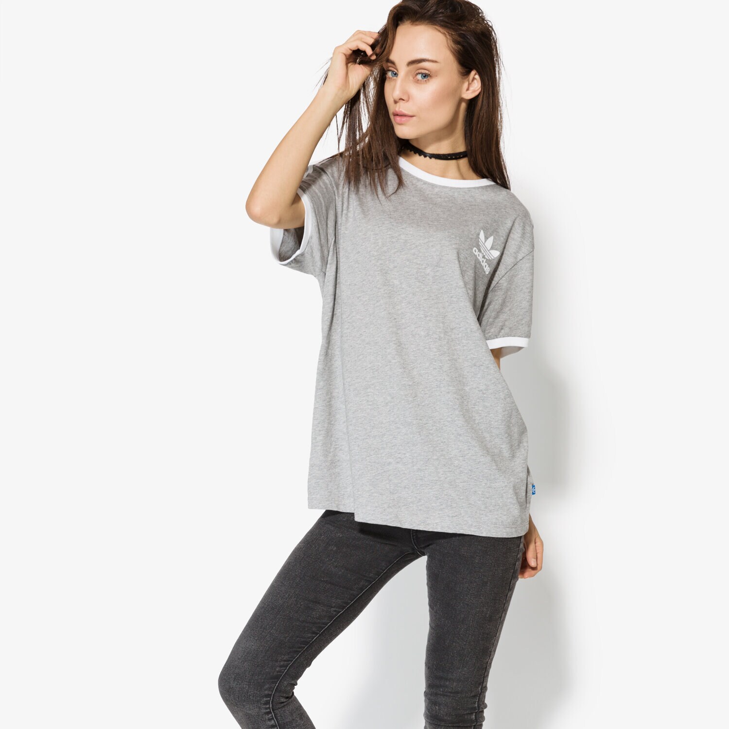 dámské tričko ADIDAS TRIČKO SS 3STRIPES TEE BK7131 ŠEDÁ