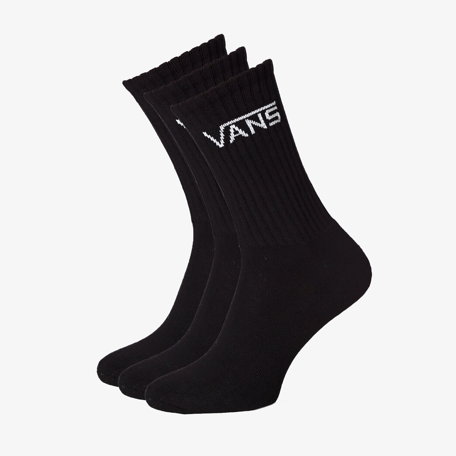 dámské ponožky VANS PONOŽKY CLASSIC CREW (6.5-9, 3PK) VN000XRZBLK1 ČERNÁ