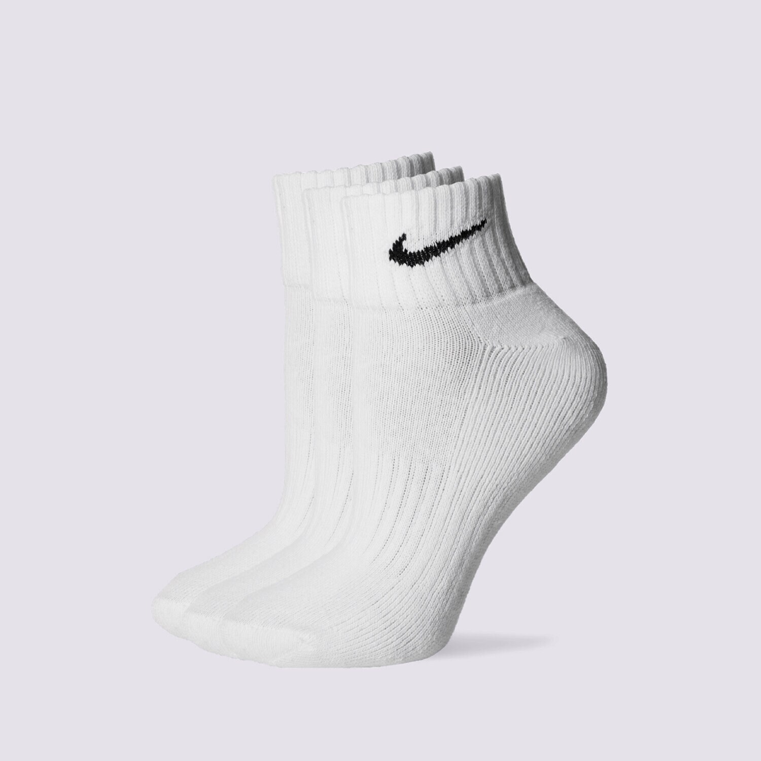 dámské ponožky NIKE PONOŽKY CUSH QT 3PR SX4926-101 BÍLÁ