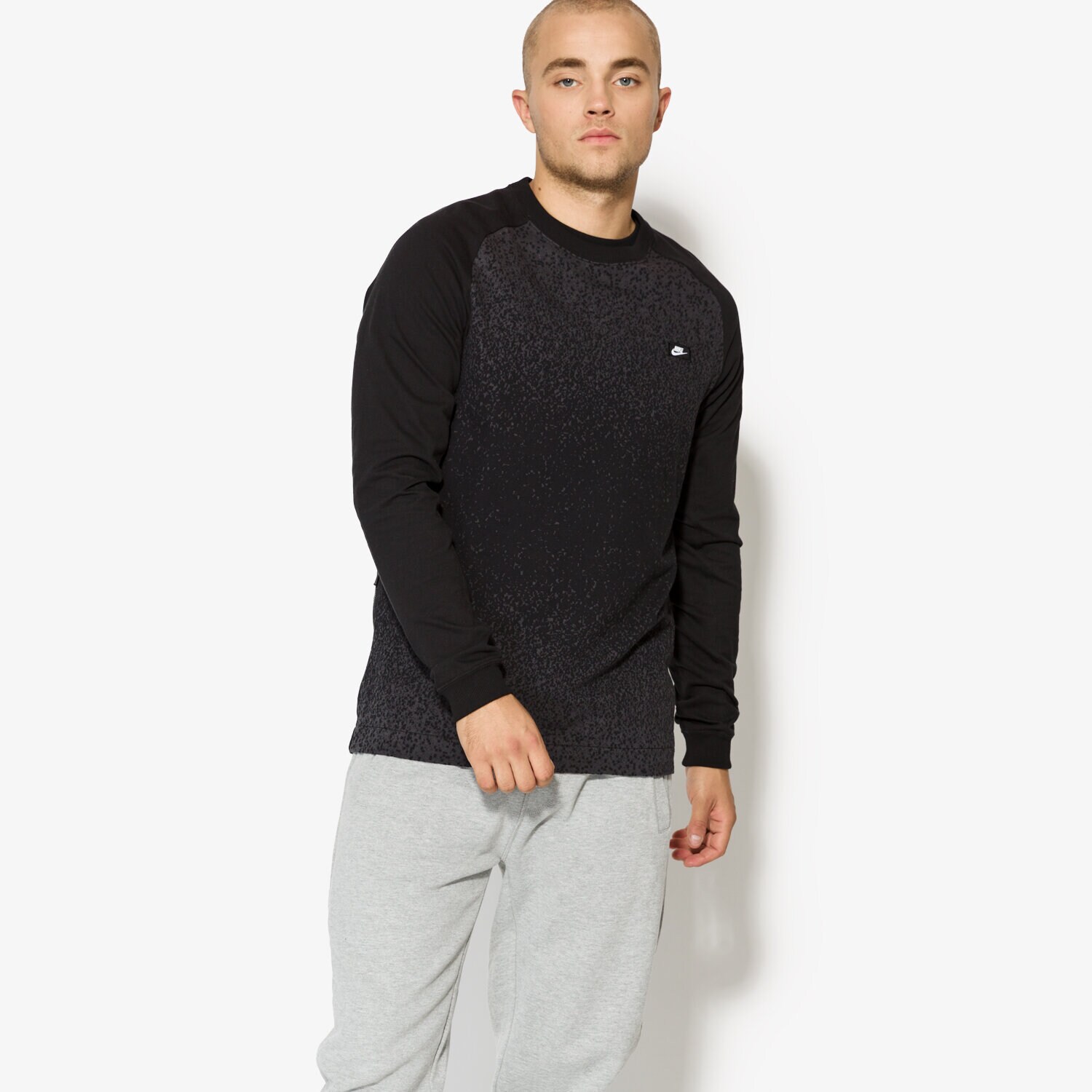 pánské tričko NIKE TRIČKO LS MODERN CRW FT FA 861702010 ČERNÁ