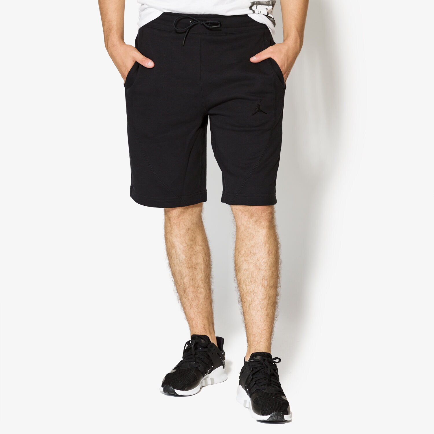 pánské kraťasy JORDAN ŠORTKY  JSW WINGS FLEECE SHORT 884278013 ČERNÁ