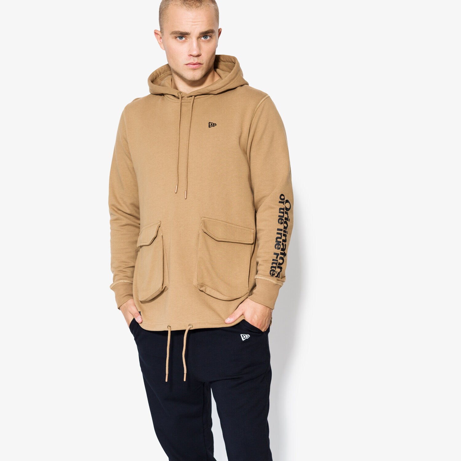 pánská mikina NEW ERA MIKINA ORIGINATORS PO HOODY NE KHK 11459483 BÉŽOVÁ