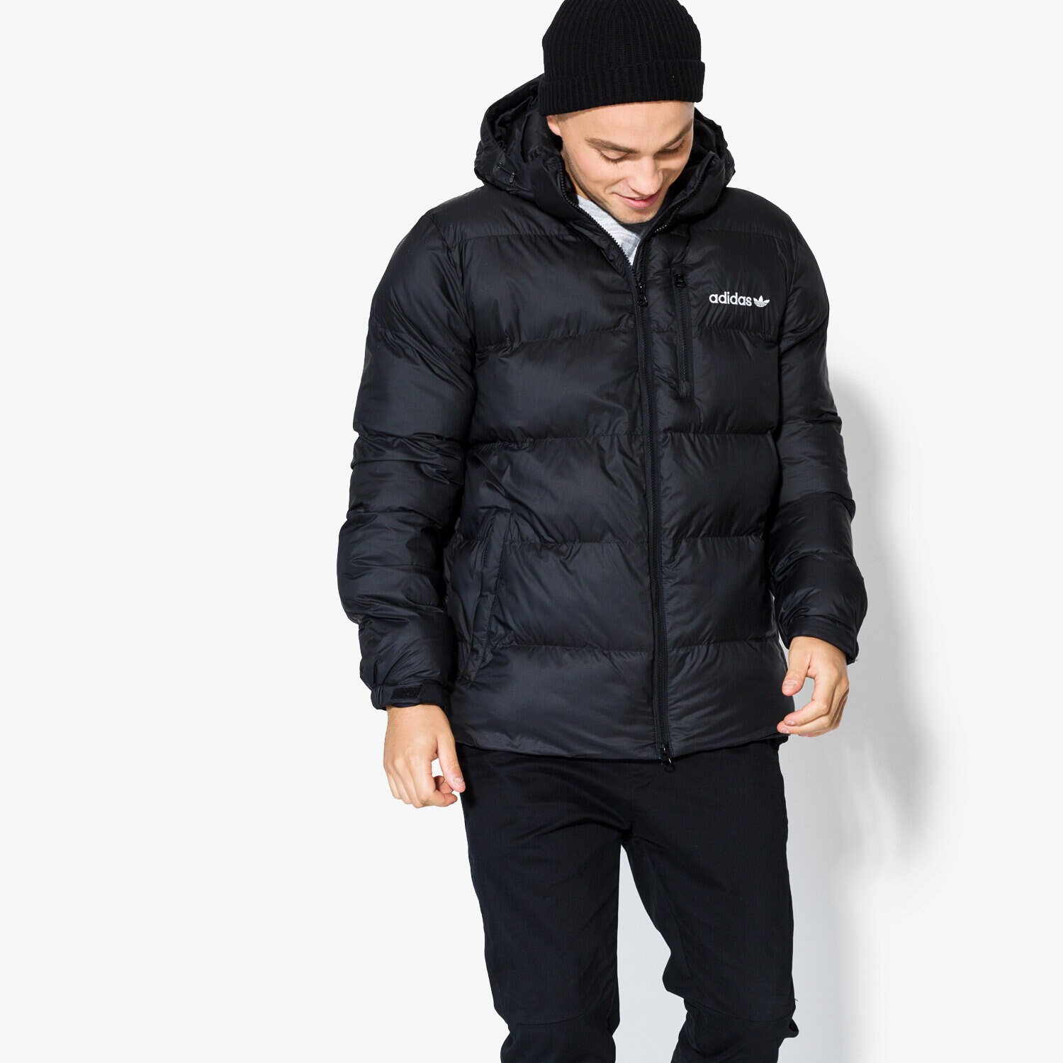 pánská zimní bunda ADIDAS BUNDA HOODED JKT BR4785 ČERNÁ