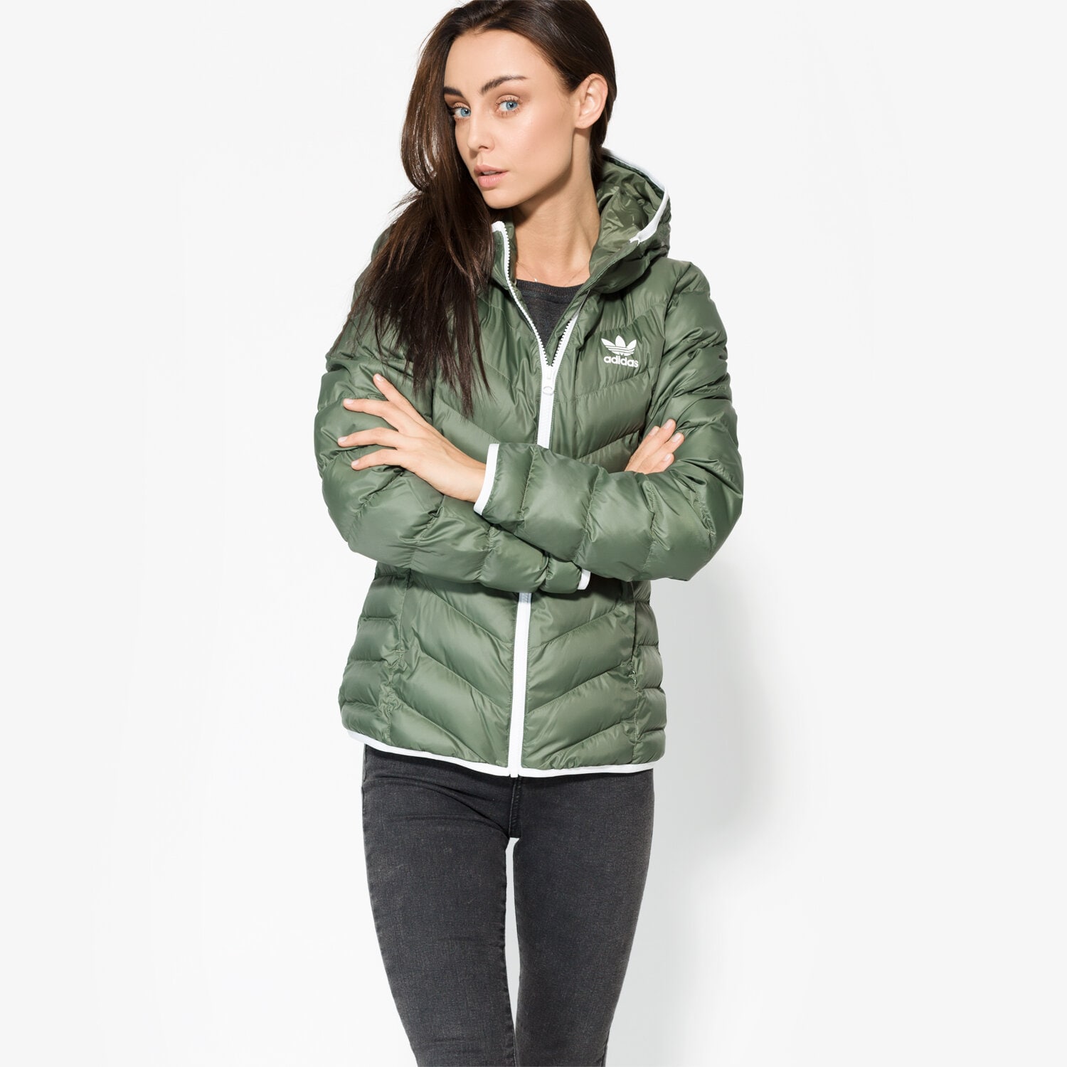 dámská zimní bunda ADIDAS BUNDA SLIM JACKET BS5031 ZELENÁ