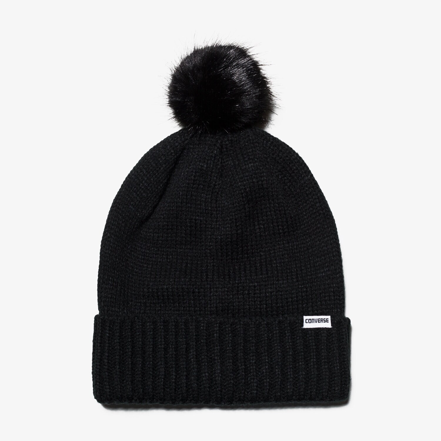 dětská čepice CONVERSE ČEPICE ZIMNÍ FUR POM KNIT 562414 ČERNÁ