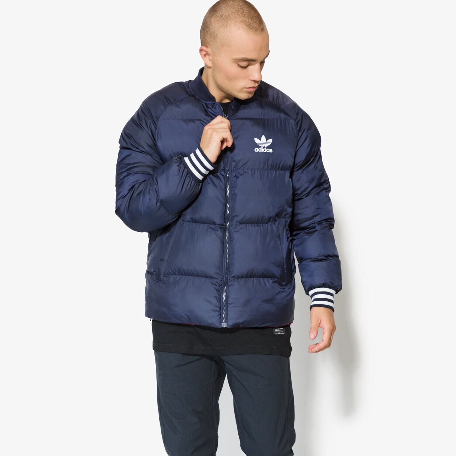 pánská zimní bunda ADIDAS BUNDA SST JACKET BR4795 TMAVOMODRÁ