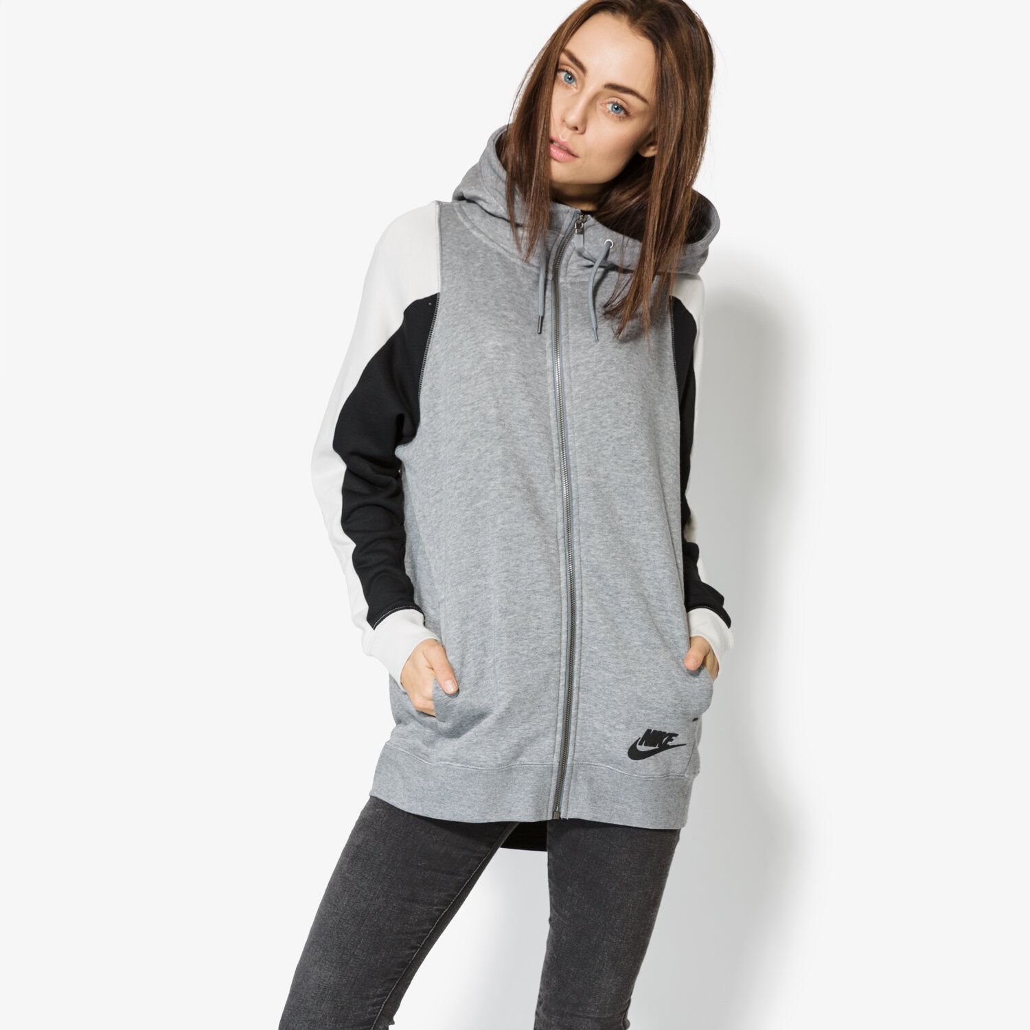 dámská mikina NIKE MIKINA W NSW MODERN HOODIE FZ CB 914412091 ŠEDÁ