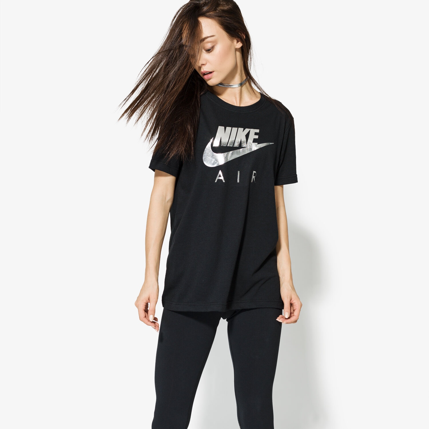 dámské tričko NIKE TRIČKO LS W NSW TEE AIR 855557010 ČERNÁ