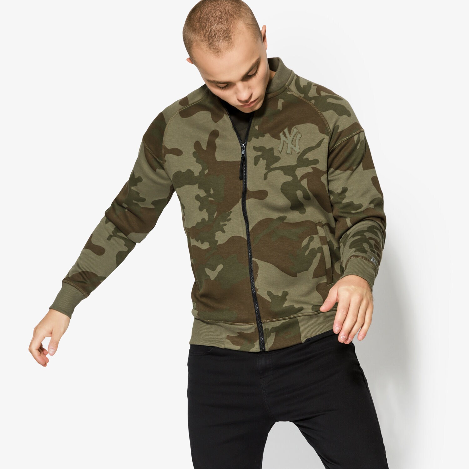 pánská mikina NEW ERA MIKINA NTC BOMBER NY YANKEES NOV 11493651 ZELENÁ