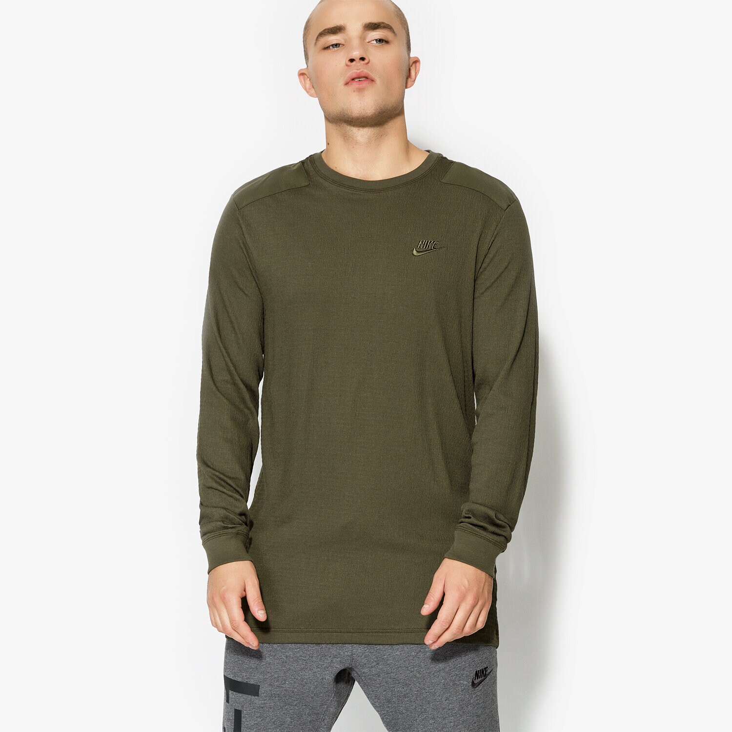 pánská mikina NIKE MIKINA M NSW TOP LS AF1 925440325 KHAKI