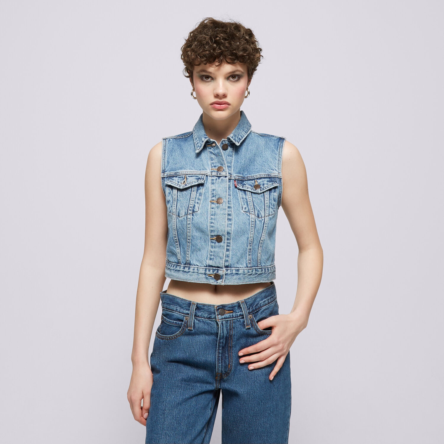dámska vesta LEVI'S VESTA XS VEST WAISTBAND MED INDIGO A7437-0000 MODRÁ
