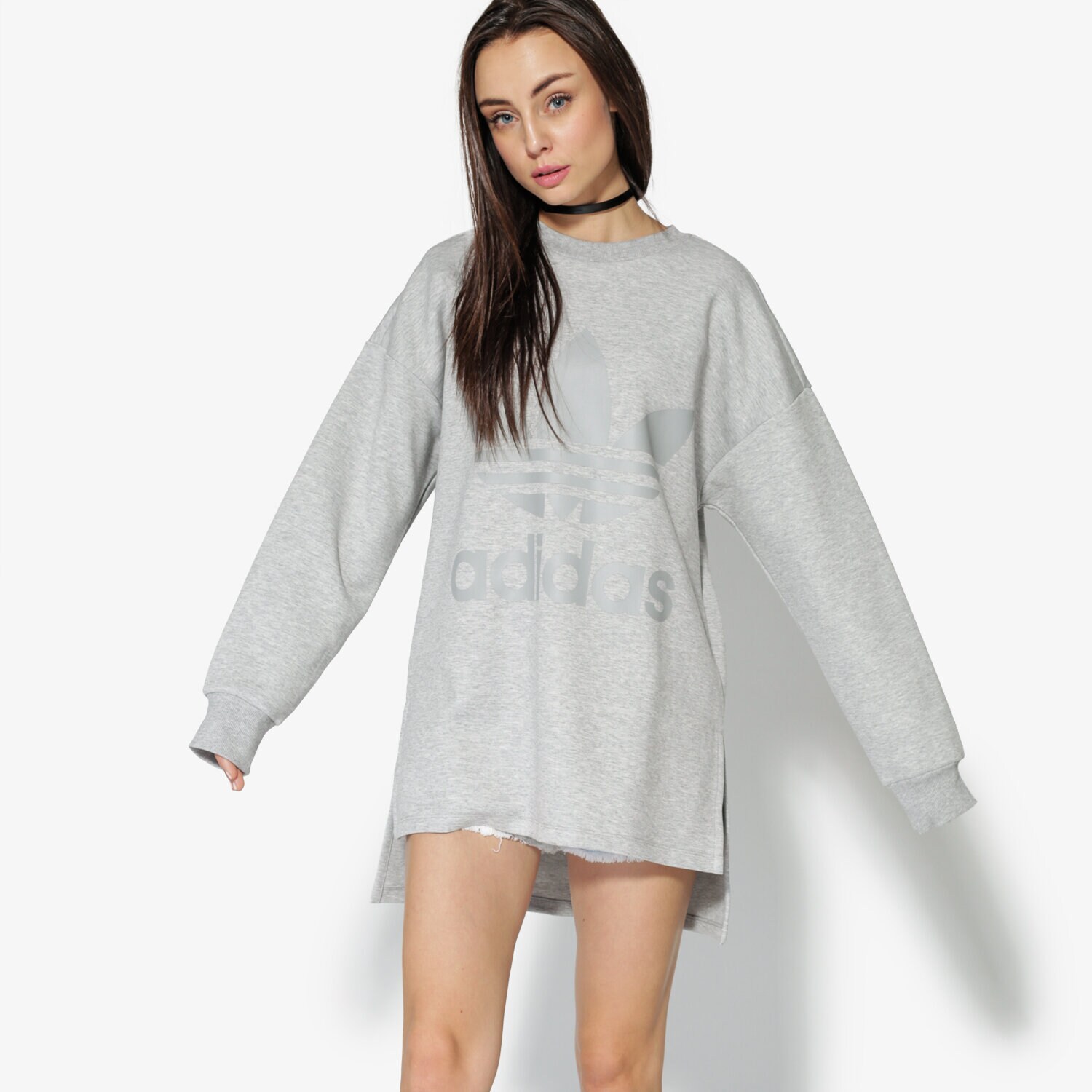 dámská mikina ADIDAS MIKINA SWEATSHIRT CD6921 ŠEDÁ