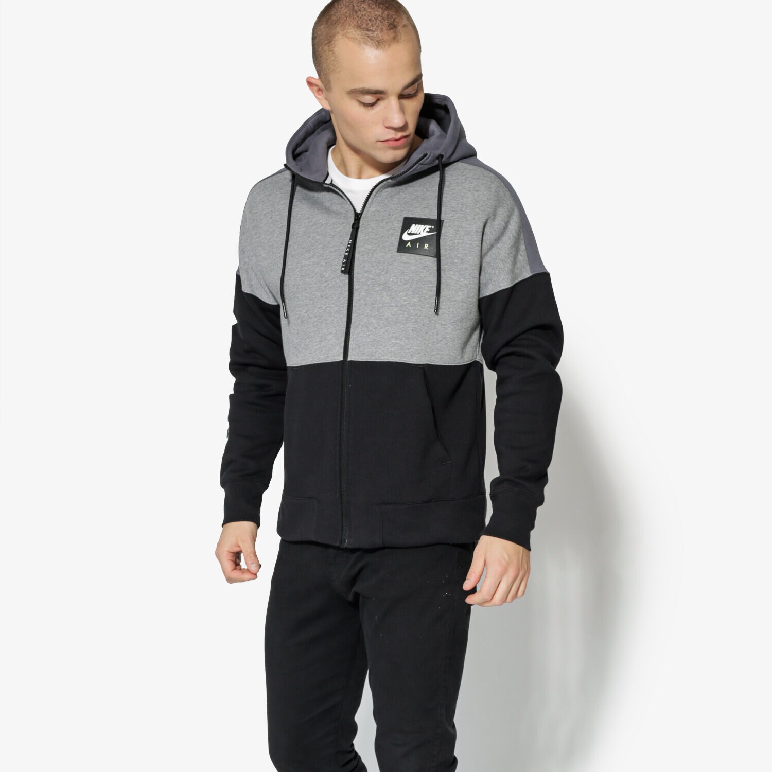 pánská mikina NIKE MIKINA M NSW HOODIE AIR FZ FLC 886044-091 ŠEDÁ