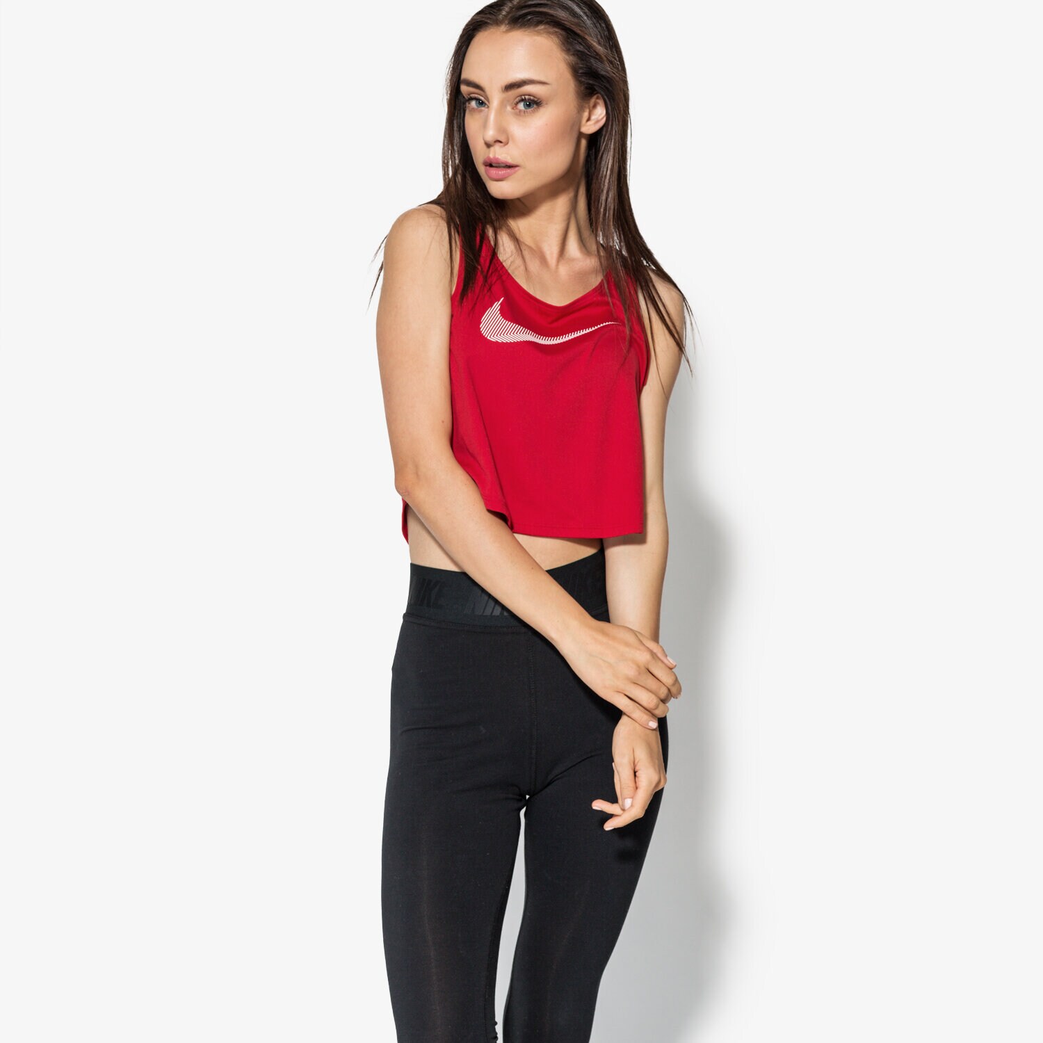 dámský top NIKE TOP W NK DRY TOP ELASTIKA GRX 898247-687 ČERVENÁ
