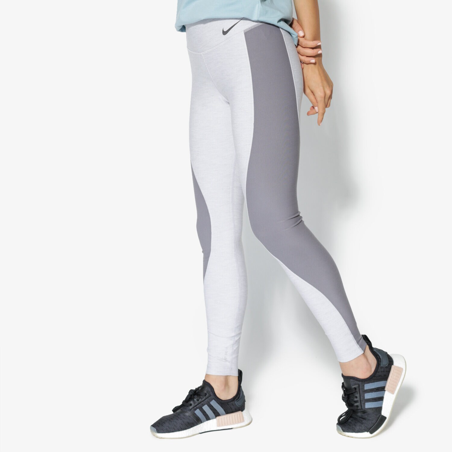 dámské kalhoty NIKE LEGGINGS W NK PWR TGHT HI SLBD HTR 892291-027 ŠEDÁ