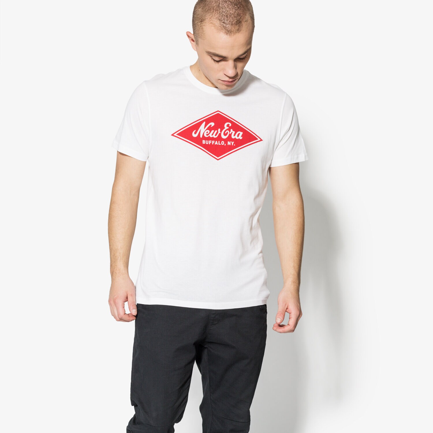 pánské tričko NEW ERA TRIČKO SS NE DIAMOND TEE NE WHI 11585989 BÍLÁ