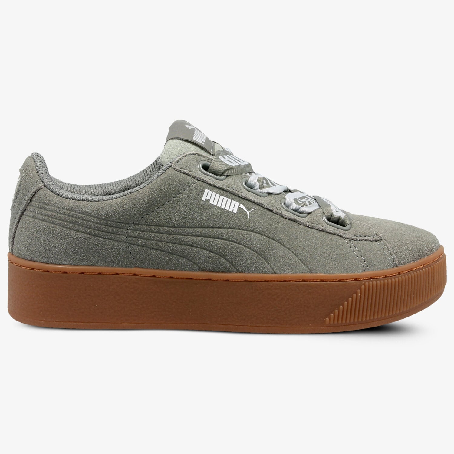 dámské tenisky PUMA VIKKY PLATFORM RIBBON MU 36531403 ŠEDÁ