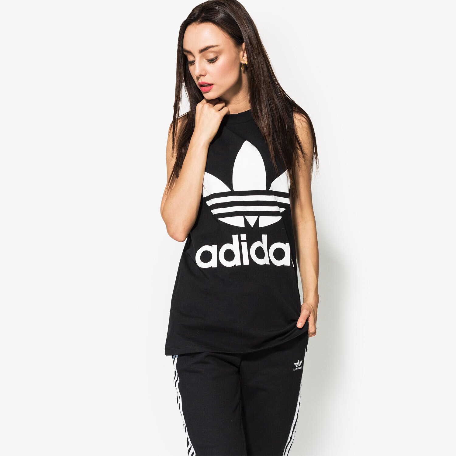 dámský top ADIDAS TOP TREFOIL TOP CE5578 ČERNÁ