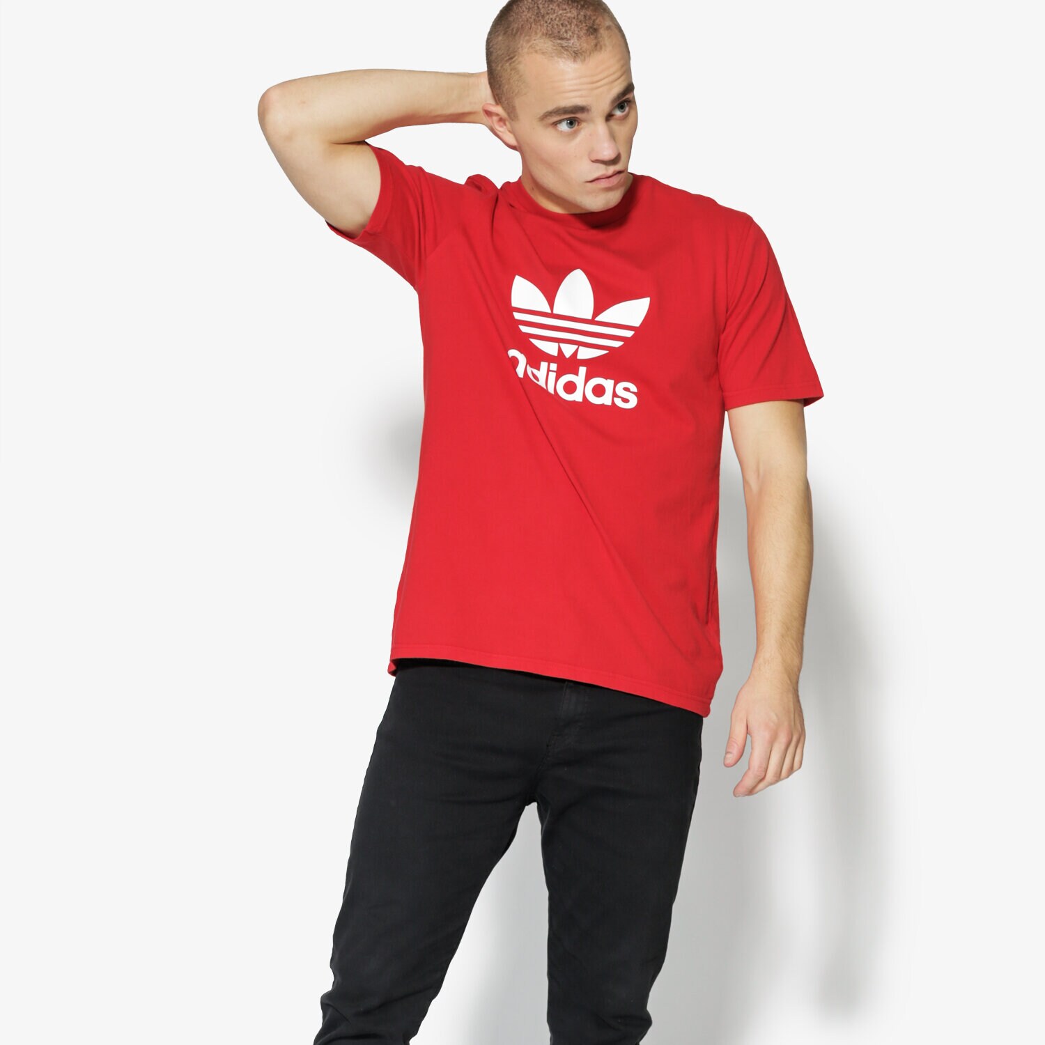 pánské tričko ADIDAS TRIČKO SS TREFOIL TRIČKO CX1895 ČERVENÁ