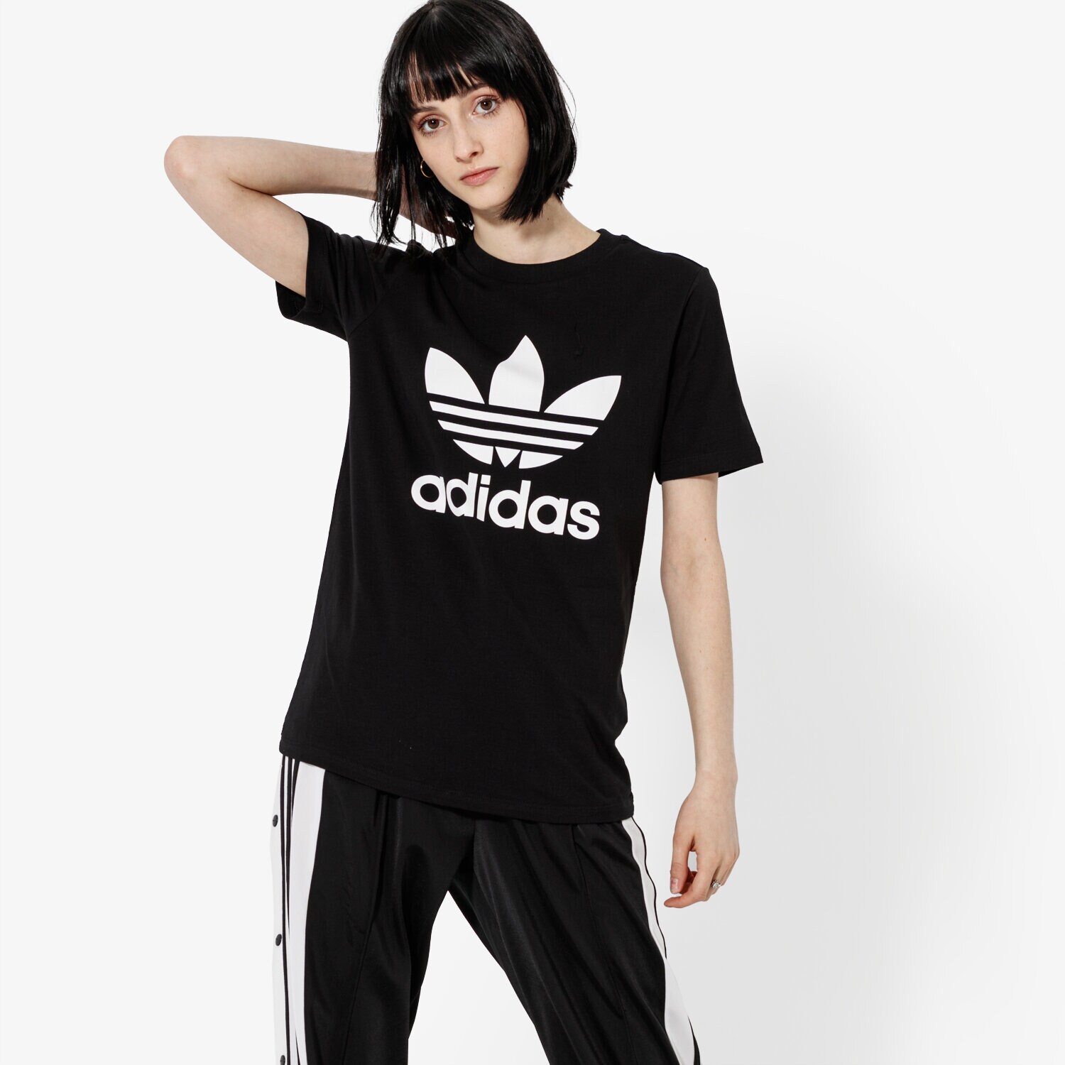 dámské tričko ADIDAS TRIČKO SS TREFOIL TEE ADICOLOR CV9888 ČERNÁ