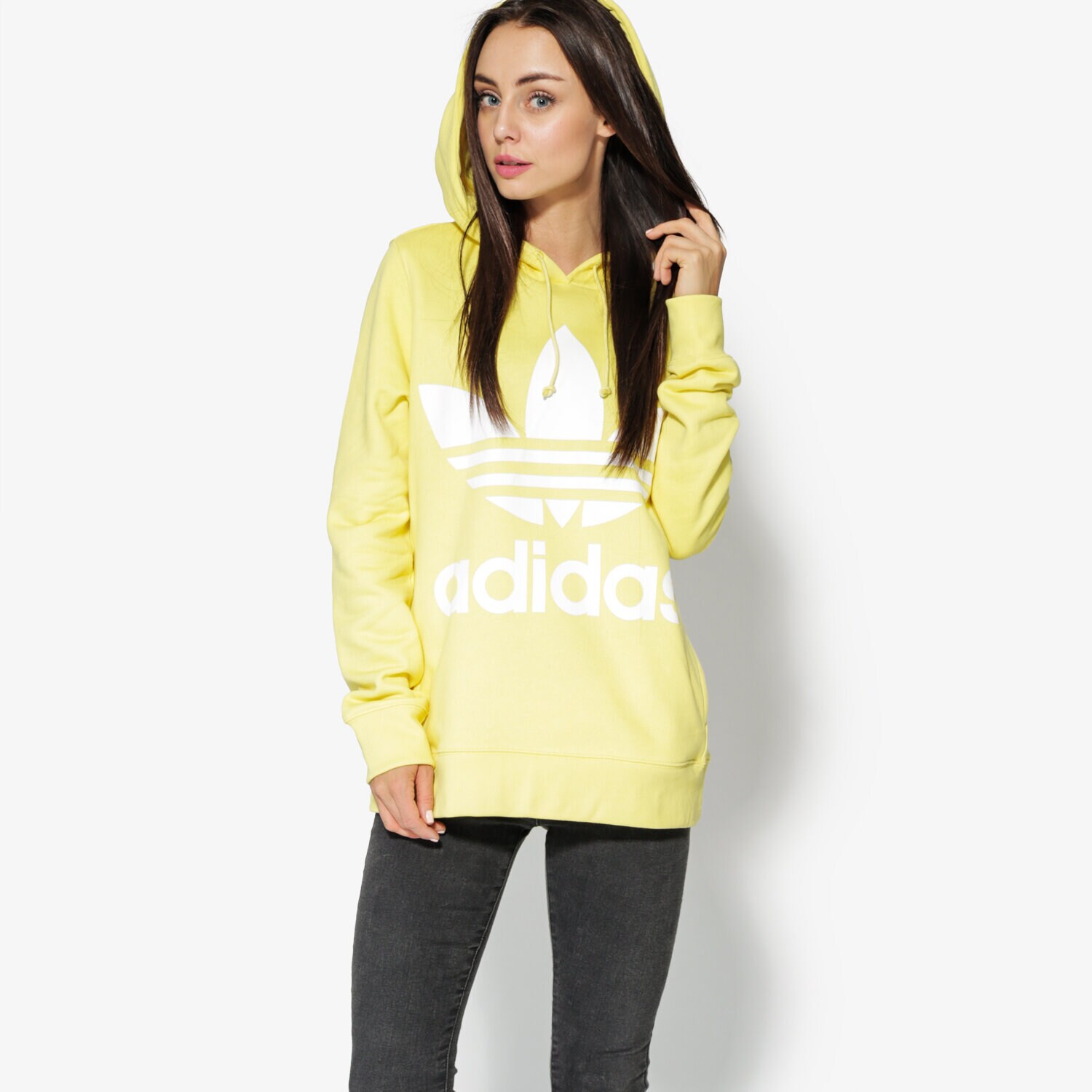 dámská mikina ADIDAS MIKINA TREFOIL HOODIE CE2413 ŽLUTÁ