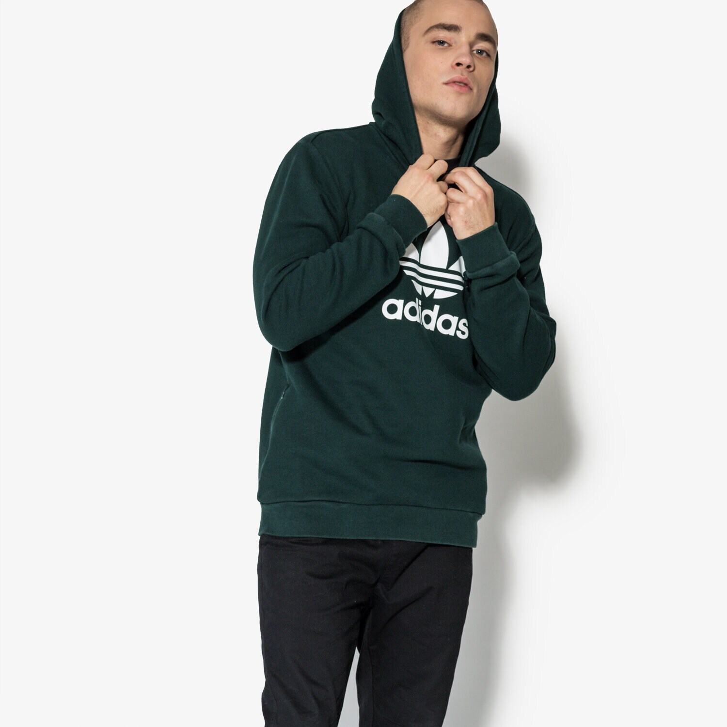 pánská mikina ADIDAS MIKINA TREFOIL HOODY CW1242 ZELENÁ