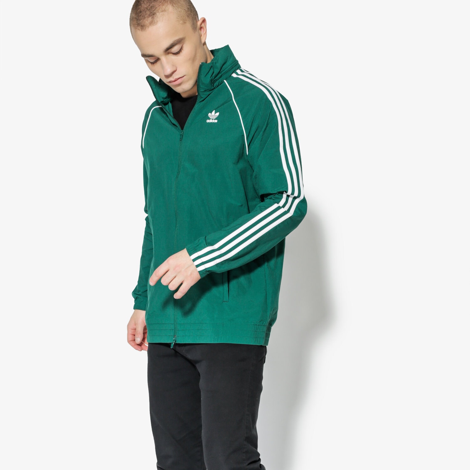 Přechodná bunda pánská (podzimní, jarní) ADIDAS BUNDA SST WINDBREAKER CW1311 ZELENÁ