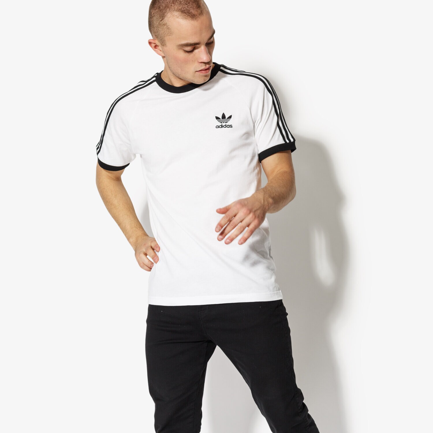 pánské tričko ADIDAS TRIČKO SS 3-STRIPES TEE CW1203 BÍLÁ