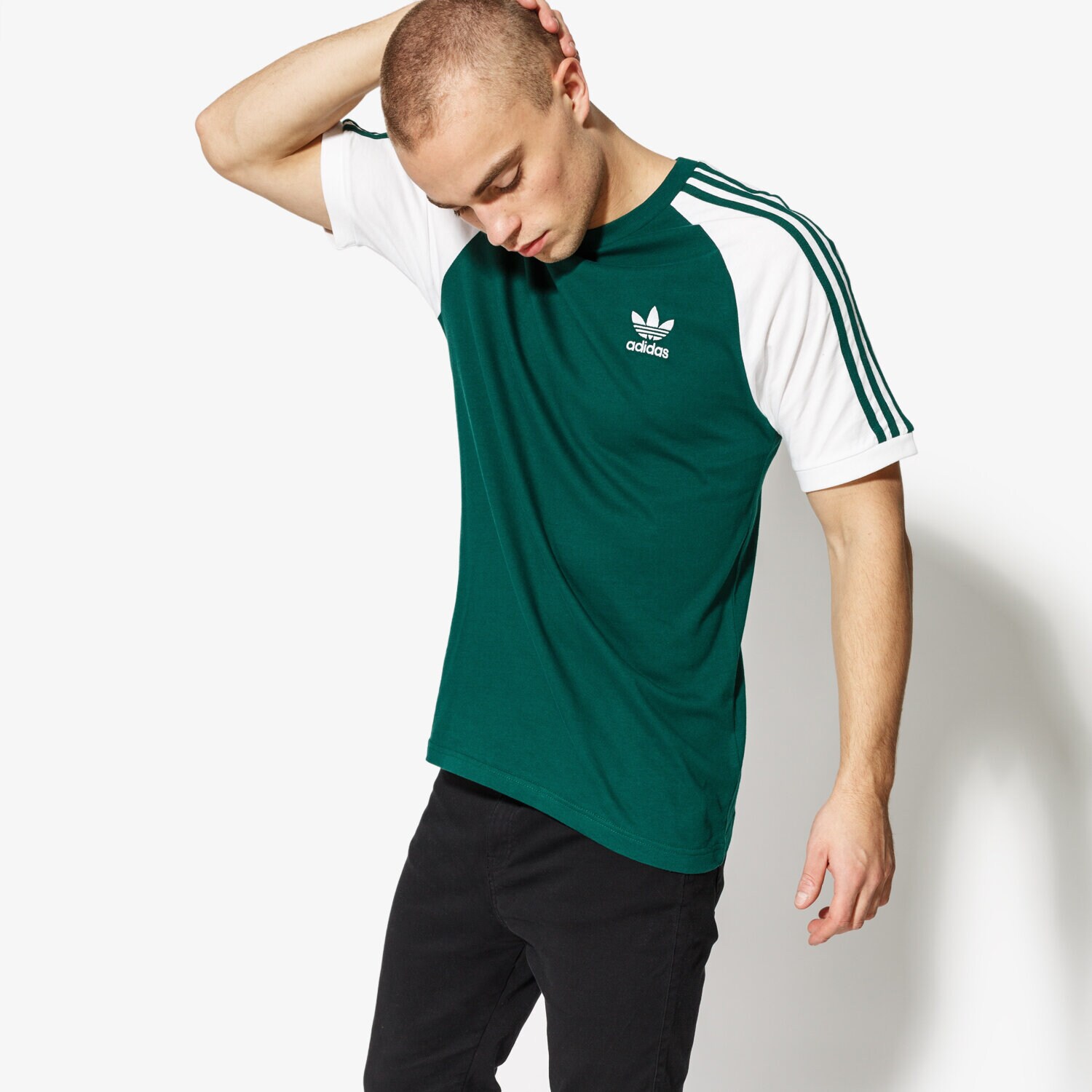 pánské tričko ADIDAS TRIČKO SS 3-STRIPES TEE CW1206 ZELENÁ
