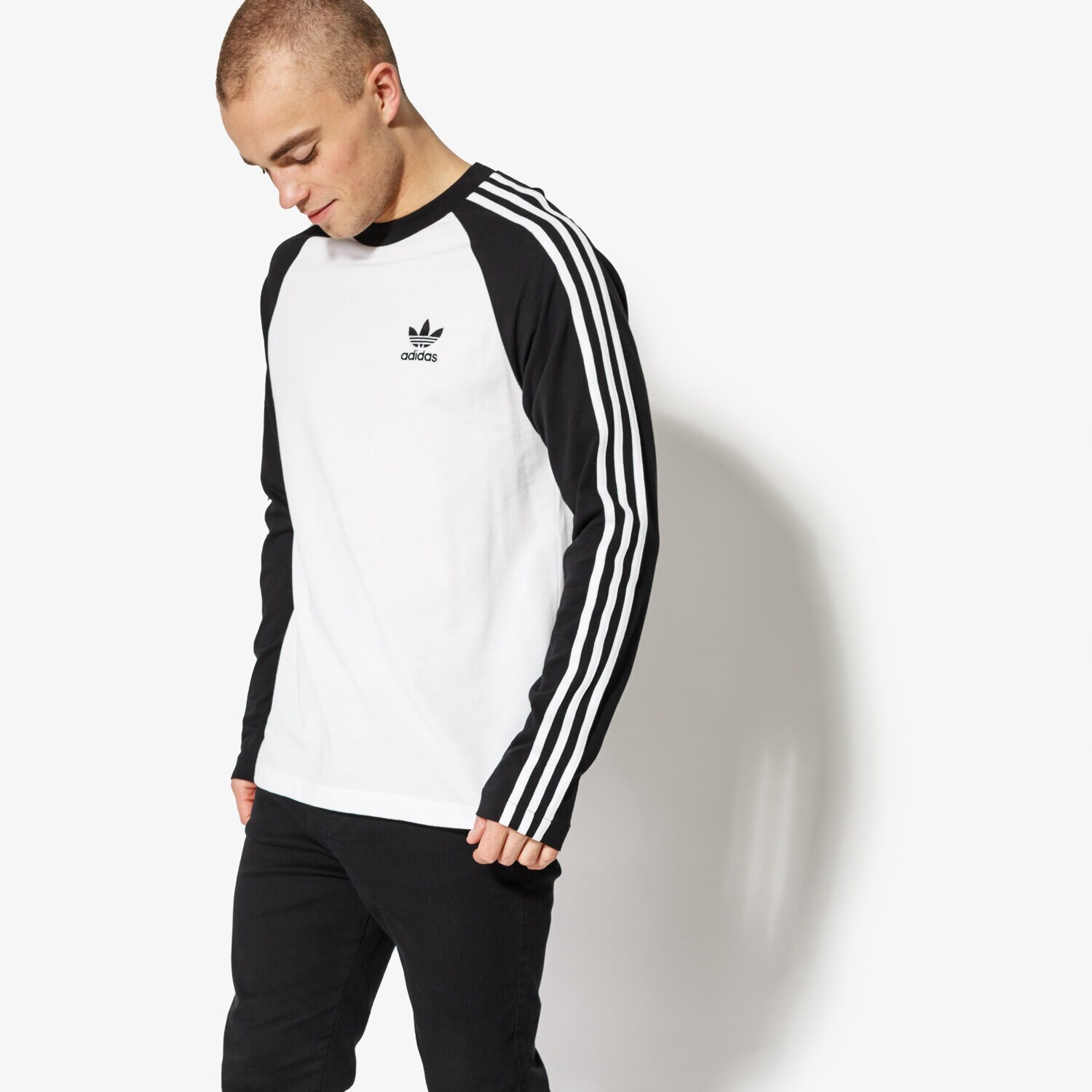 pánské tričko ADIDAS TRIČKO LS 3-STRIPES LS T CW1228 ČERNÁ