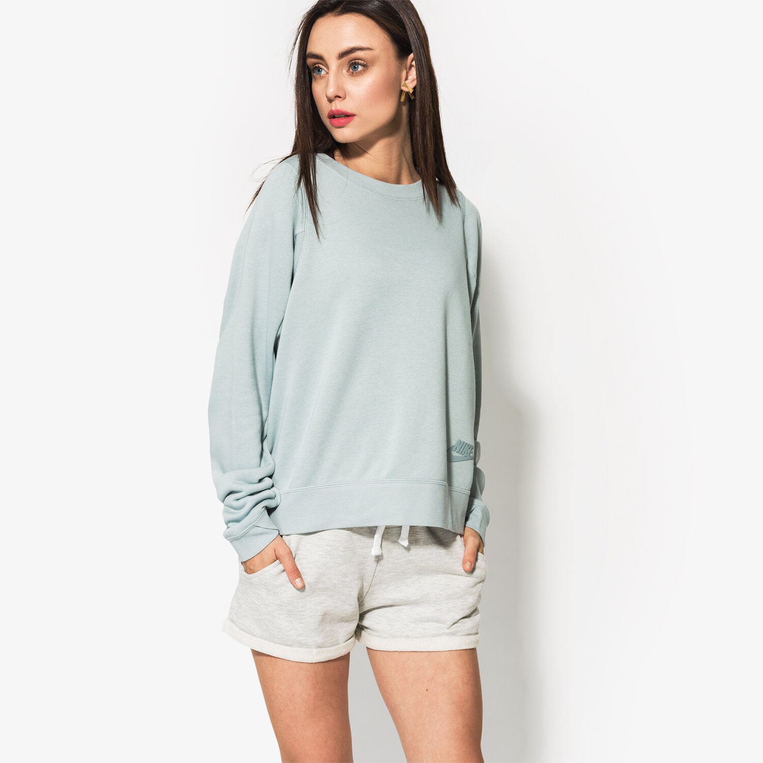 dámská mikina NIKE MIKINA W NSW MODERN CREW SSNL 883807-019 ZELENÁ
