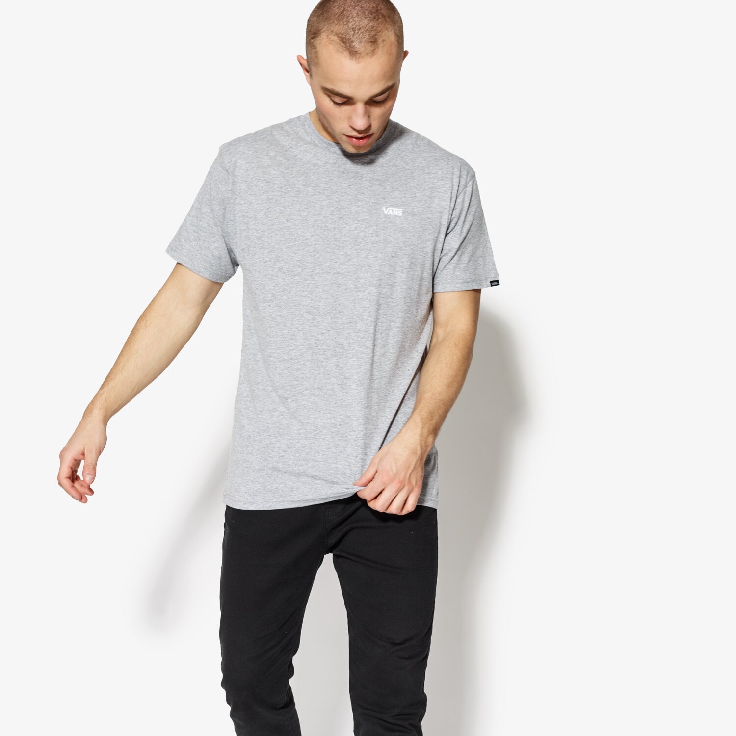 pánské tričko VANS TRIČKO SS LEFT CHEST LOGO TEE VA3CZEATH VN0A3CZEATH1 ŠEDÁ