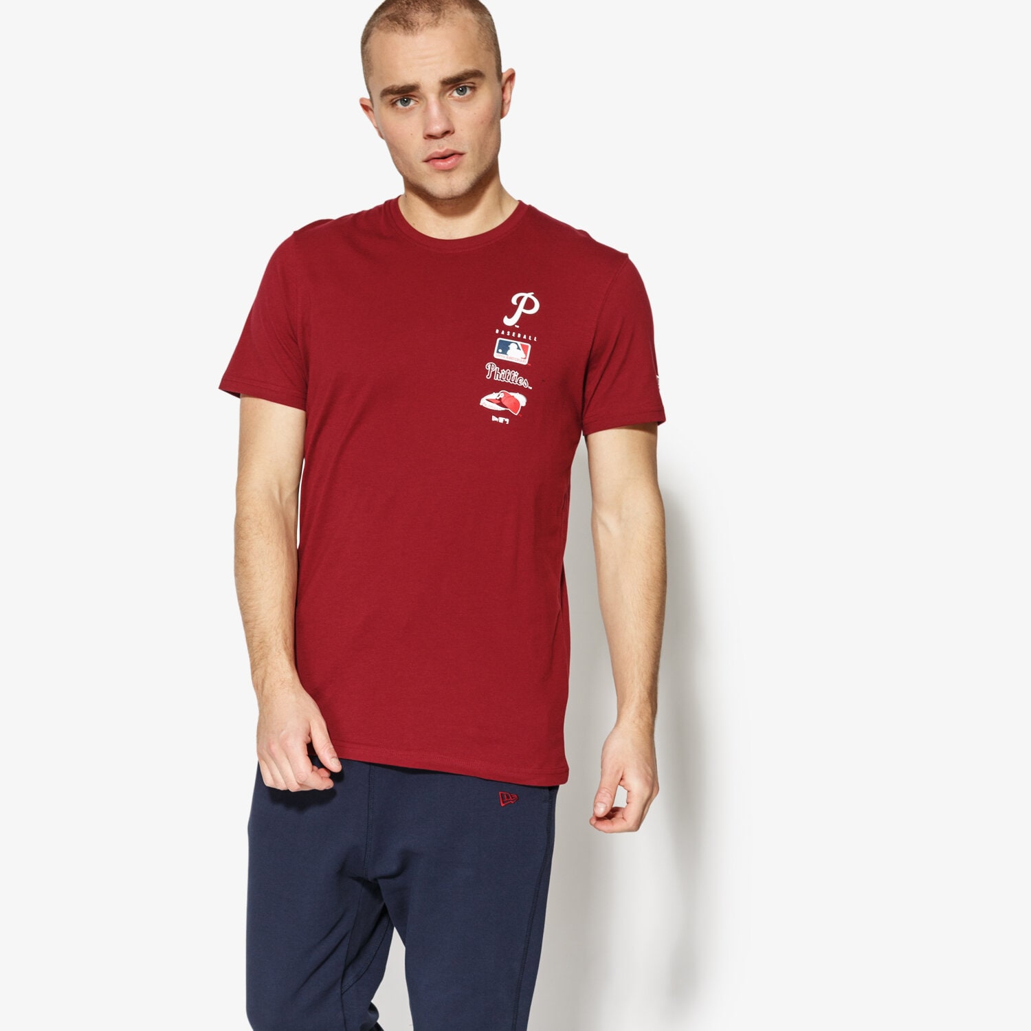 pánské tričko NEW ERA TRIČKO SS MLB LOGO TOWER TEE PHILADELPHIA 11517768 BORDOVÁ
